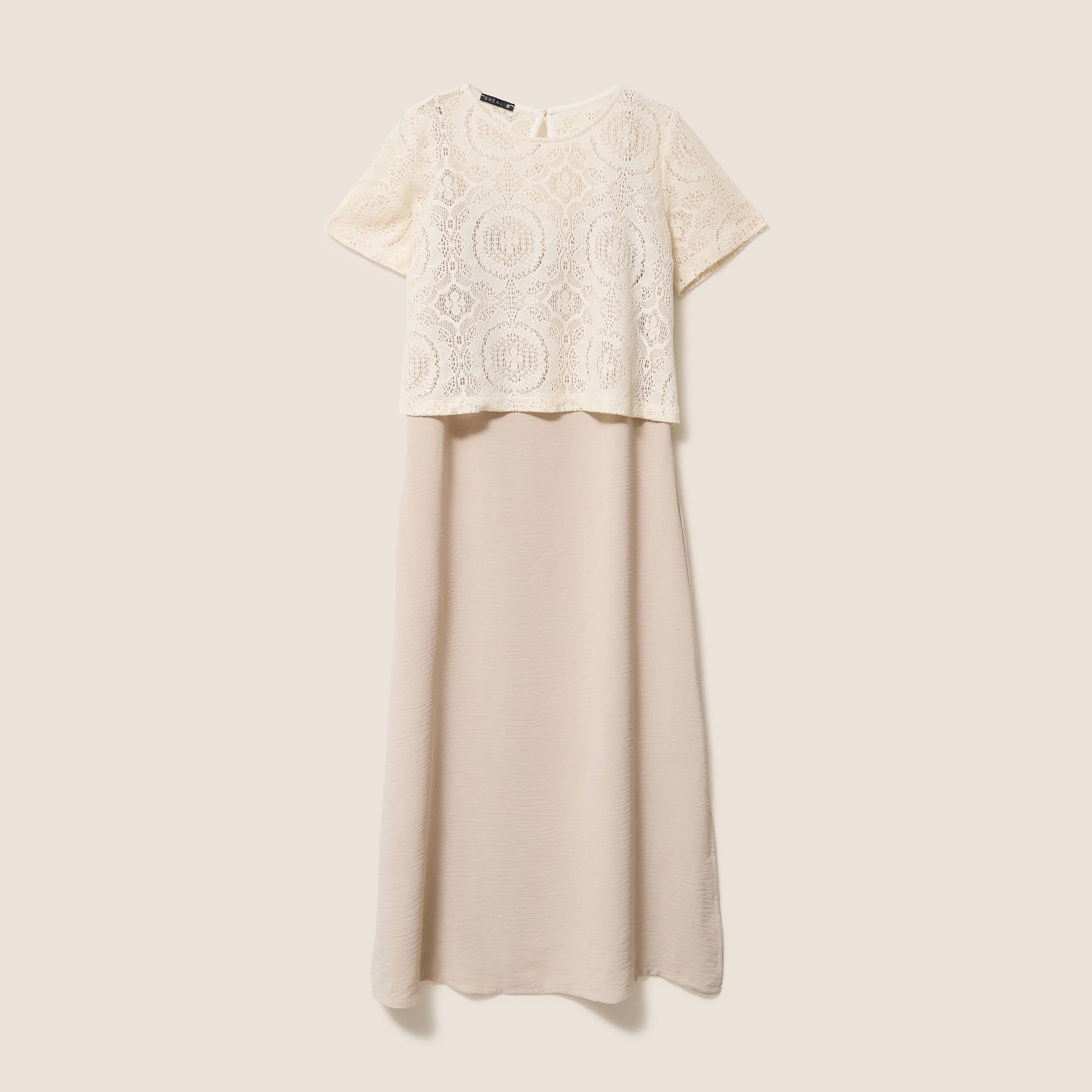 Robe 2 en 1 col rond gris clair femme