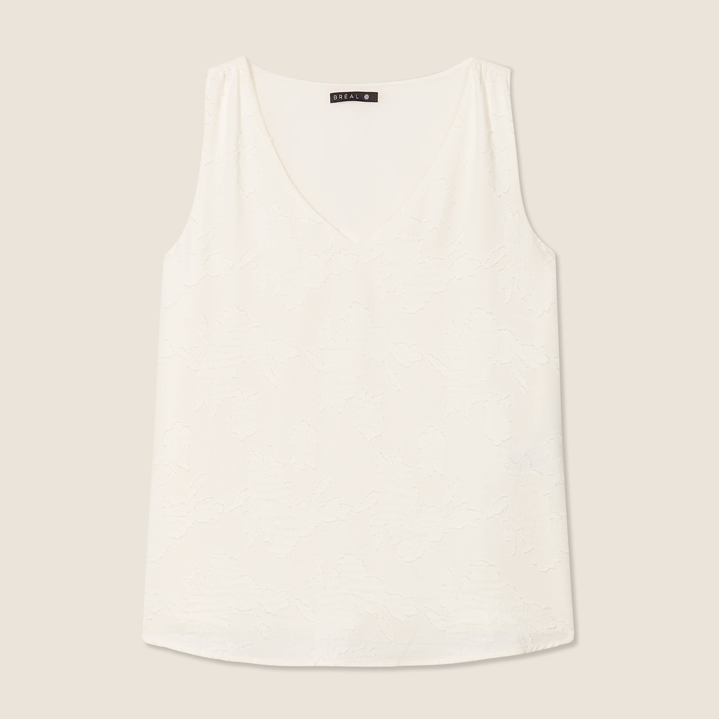 Blouse sans manches ecru femme