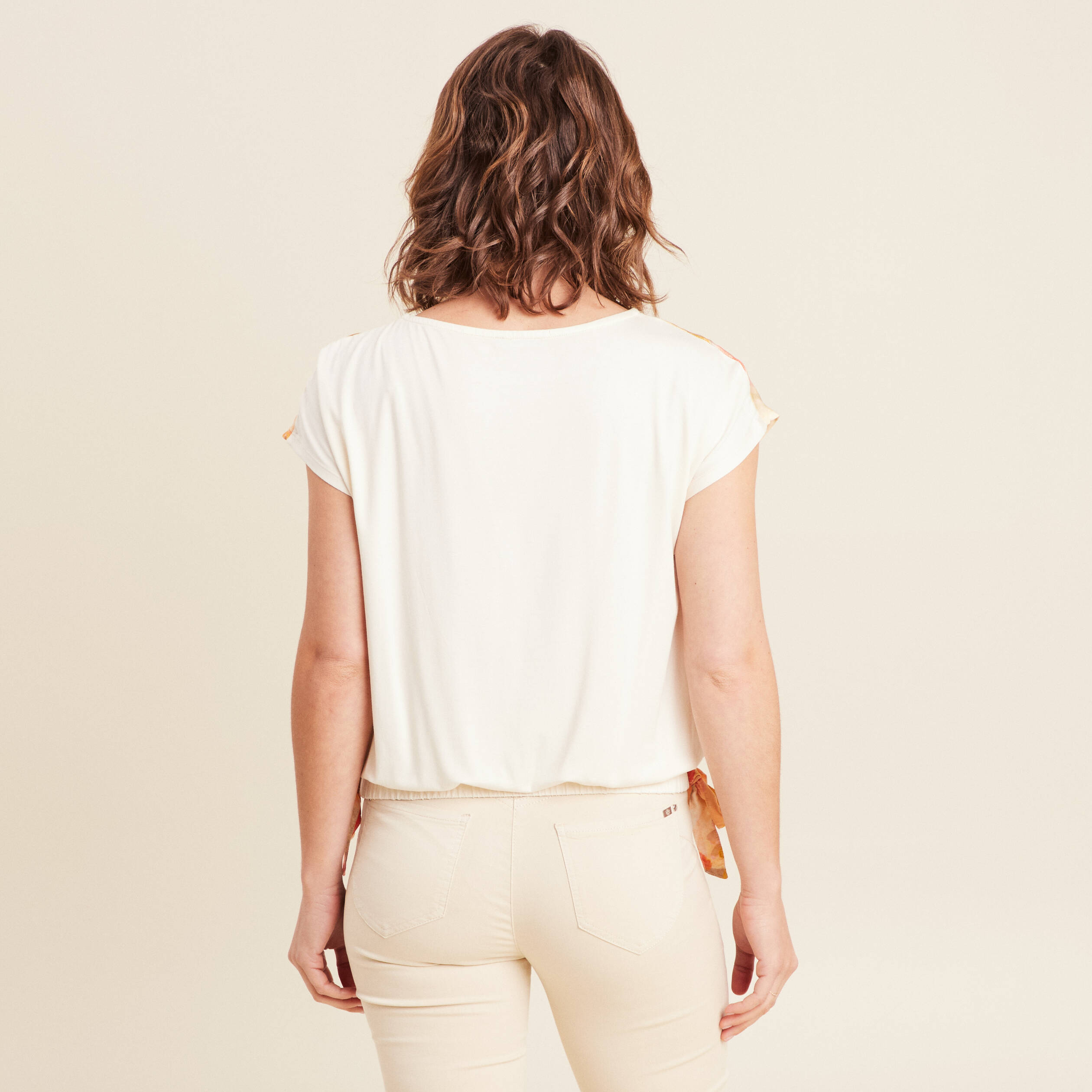 Top bas resserré multicolore femme
