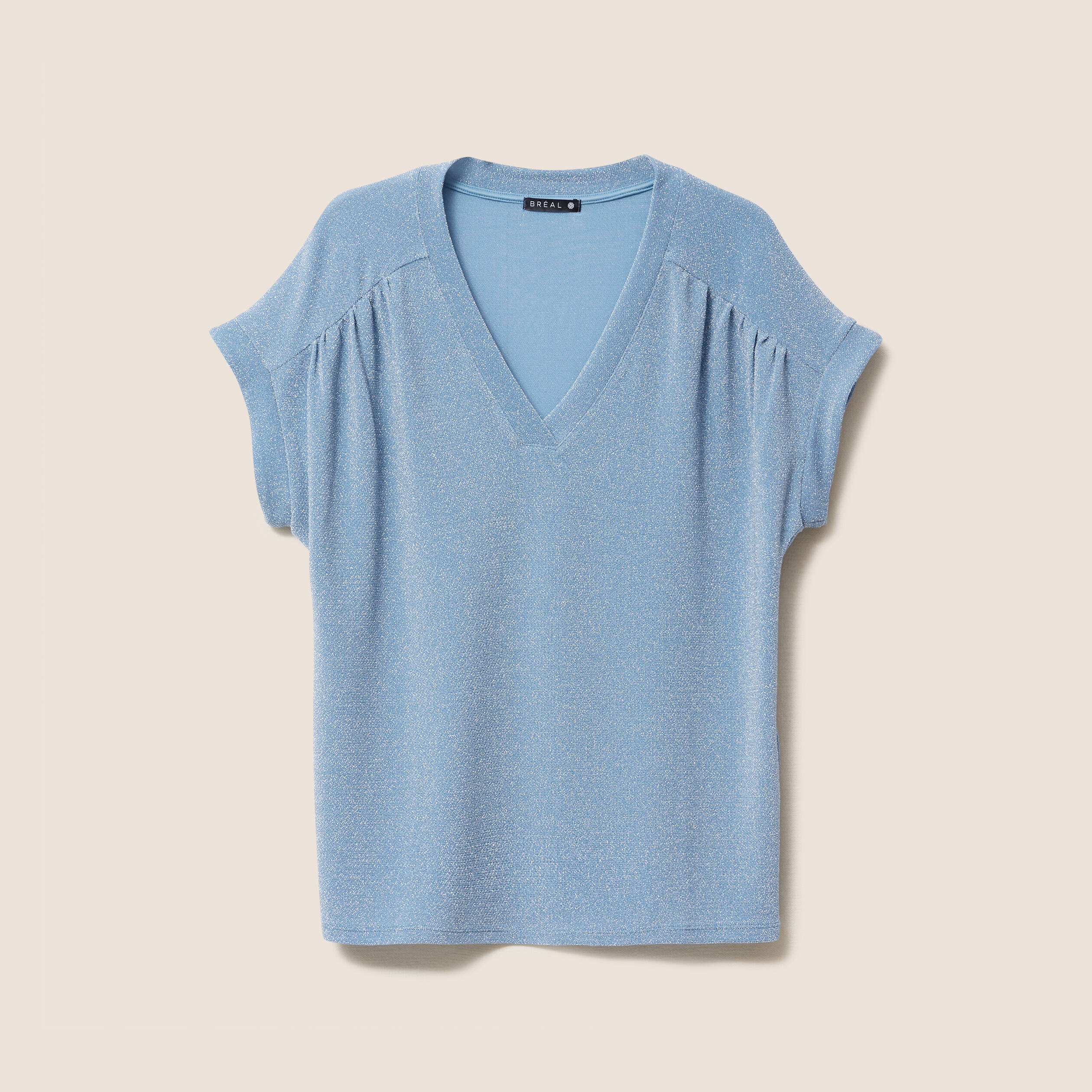 T-shirt manches courtes bleu gris femme