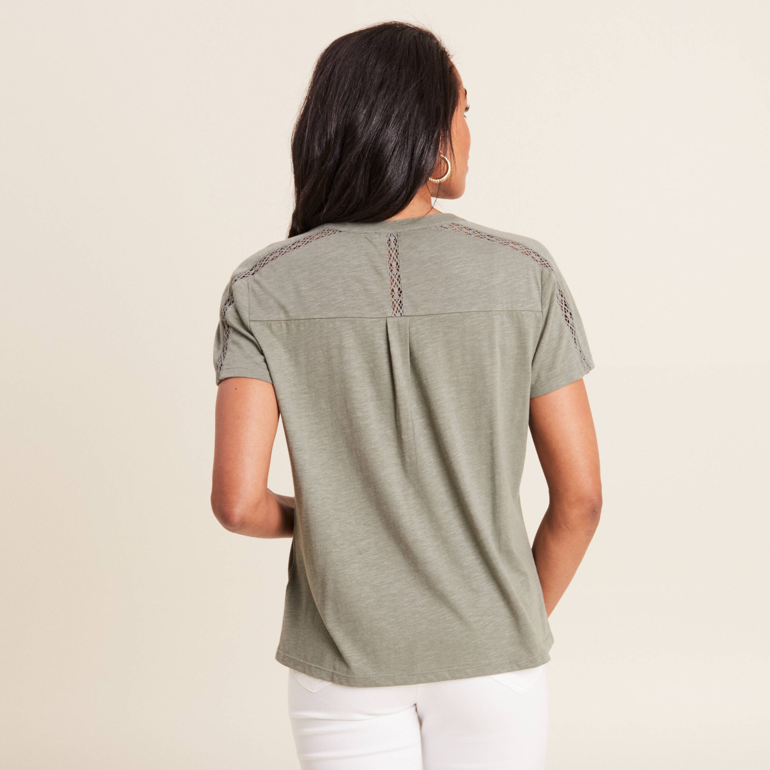 T-shirt manches courtes vert clair femme