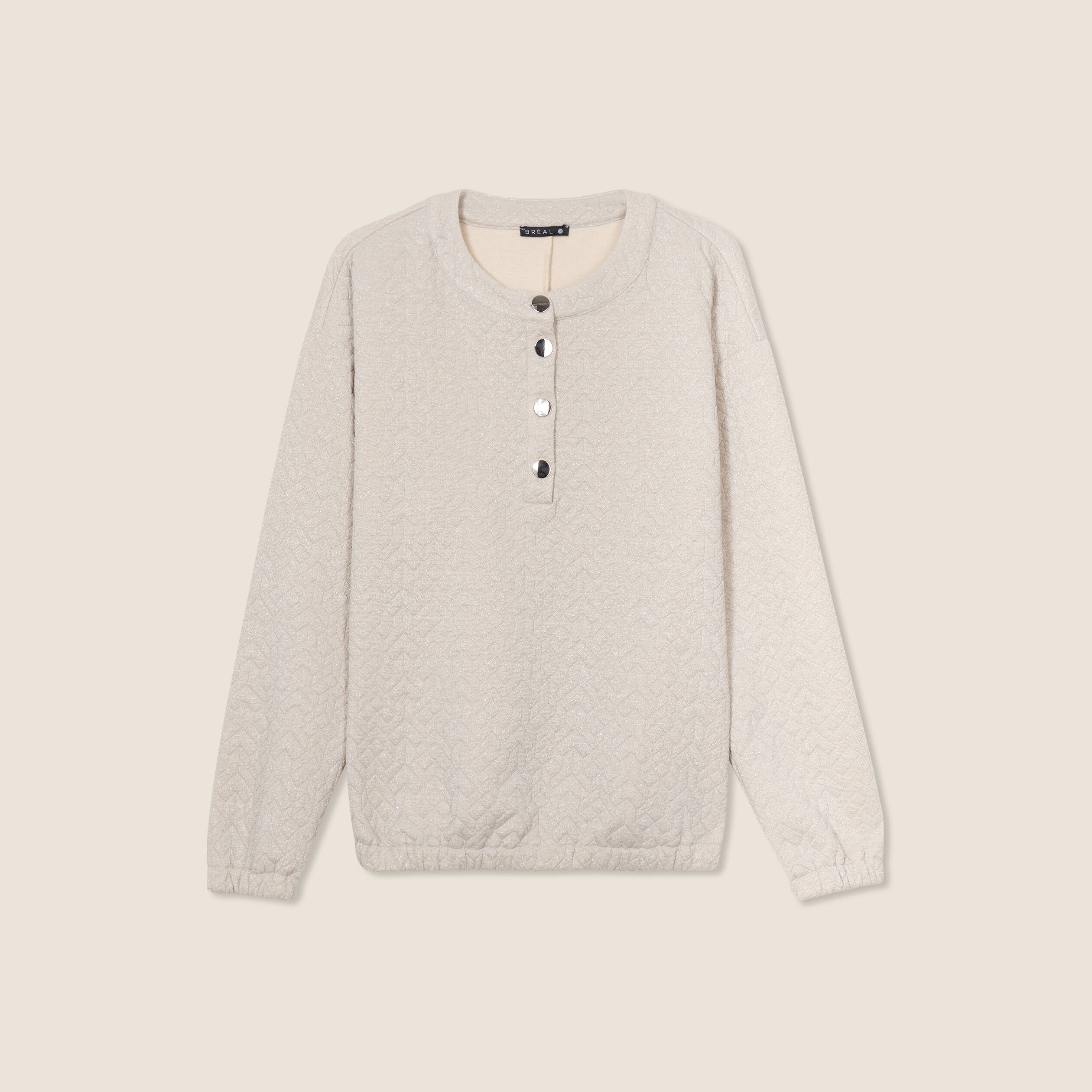 Sweat manches longues beige femme