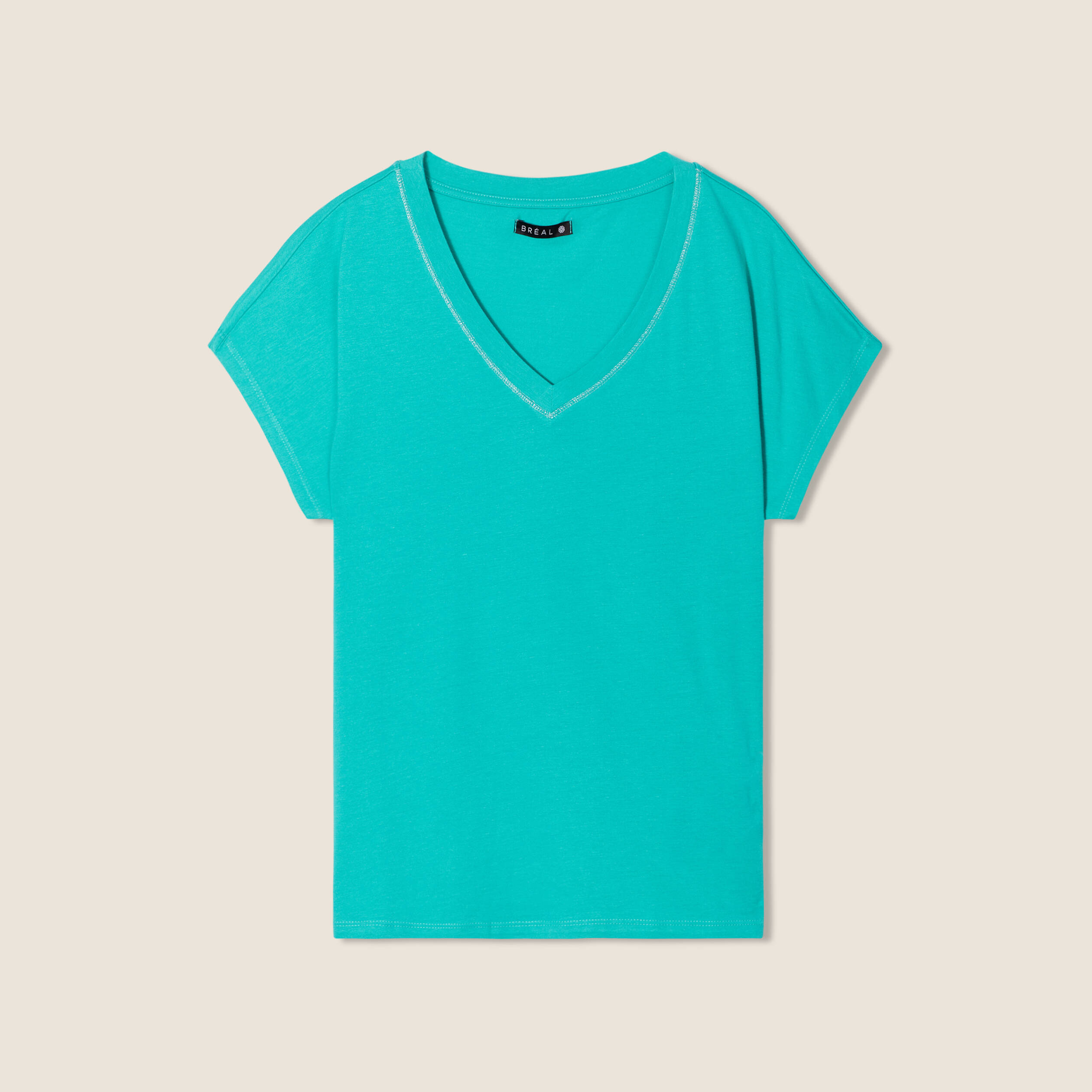 T-shirt manches courtes vert turquoise femme