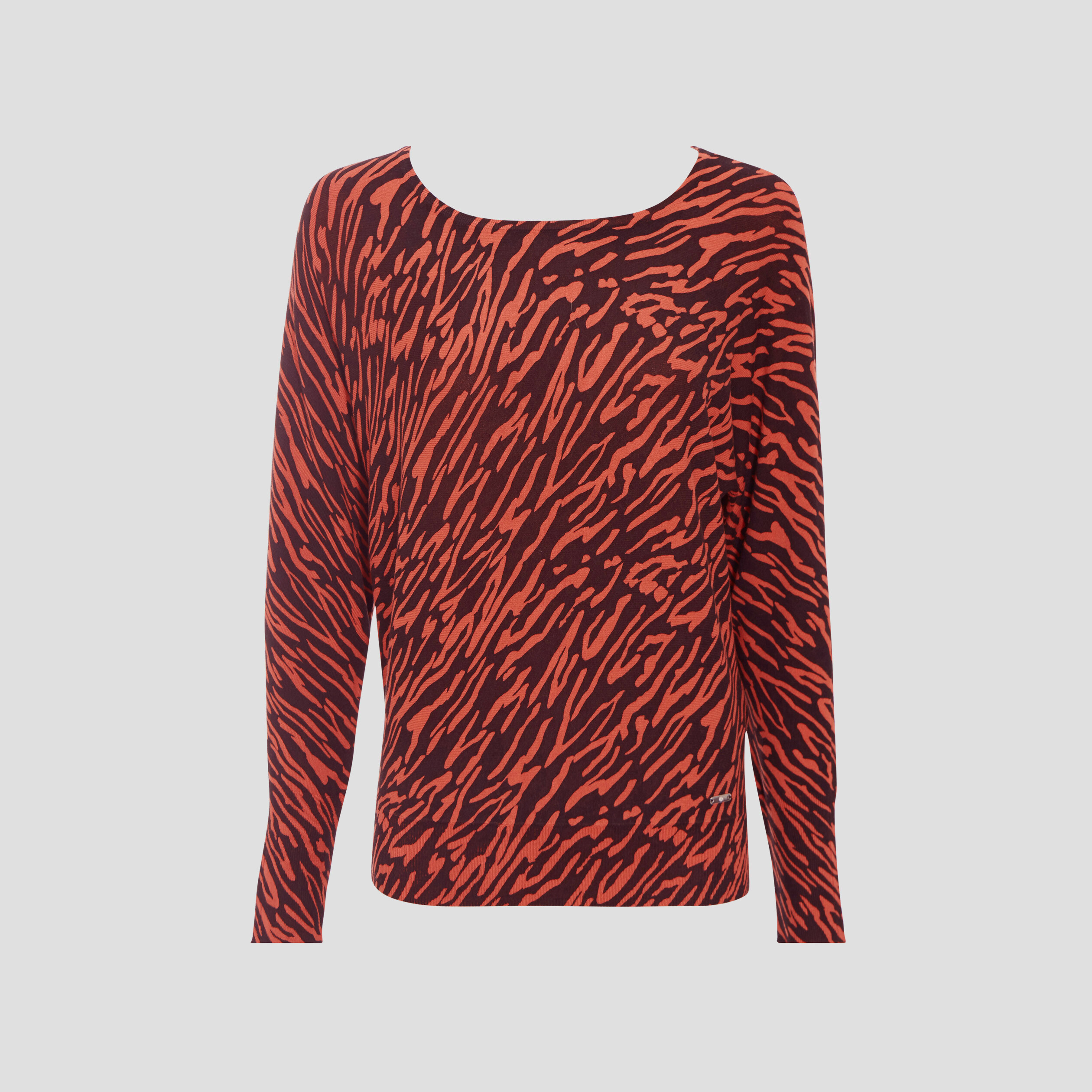 Pull manches longues orange foncé femme