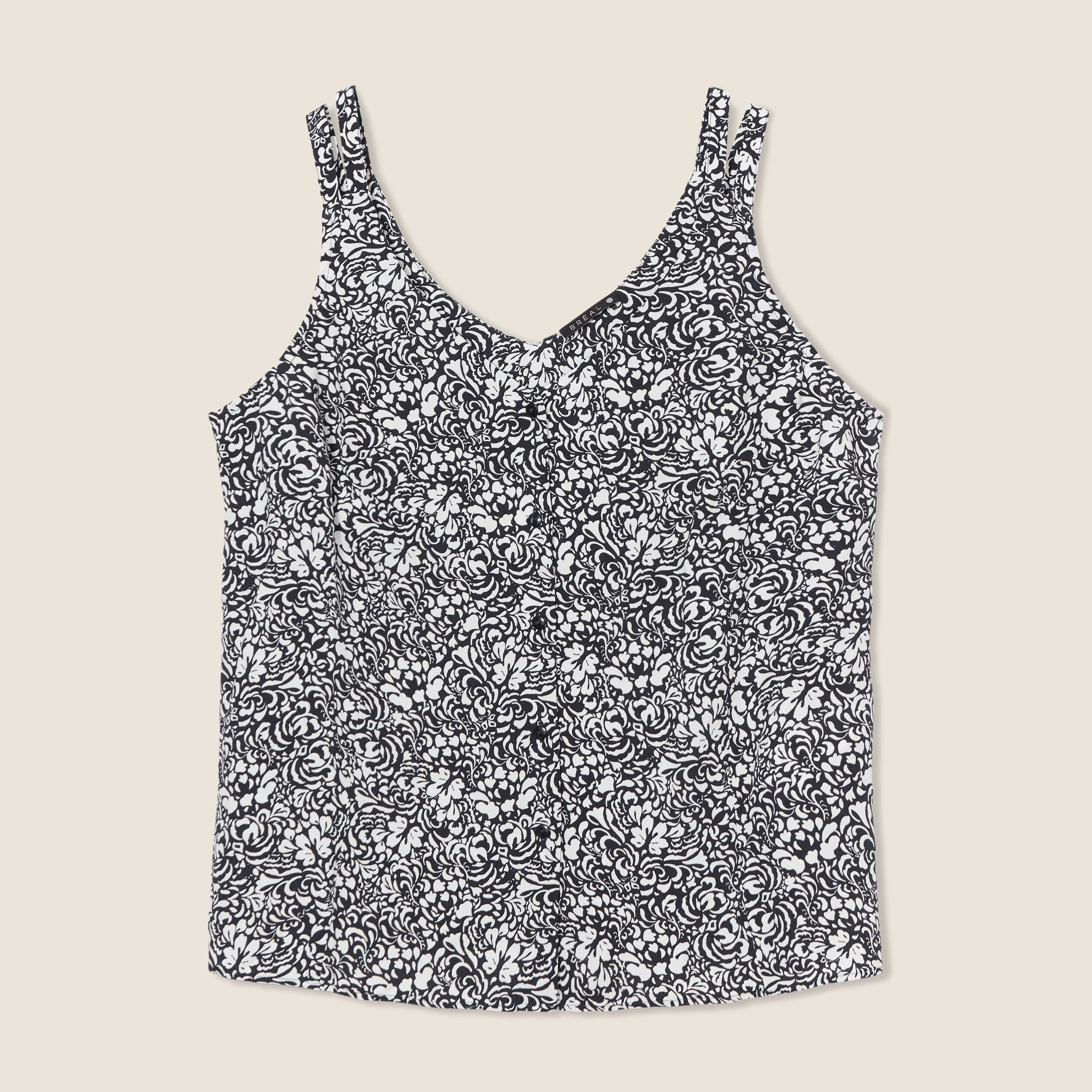 Blouse bretelles fines bleu femme
