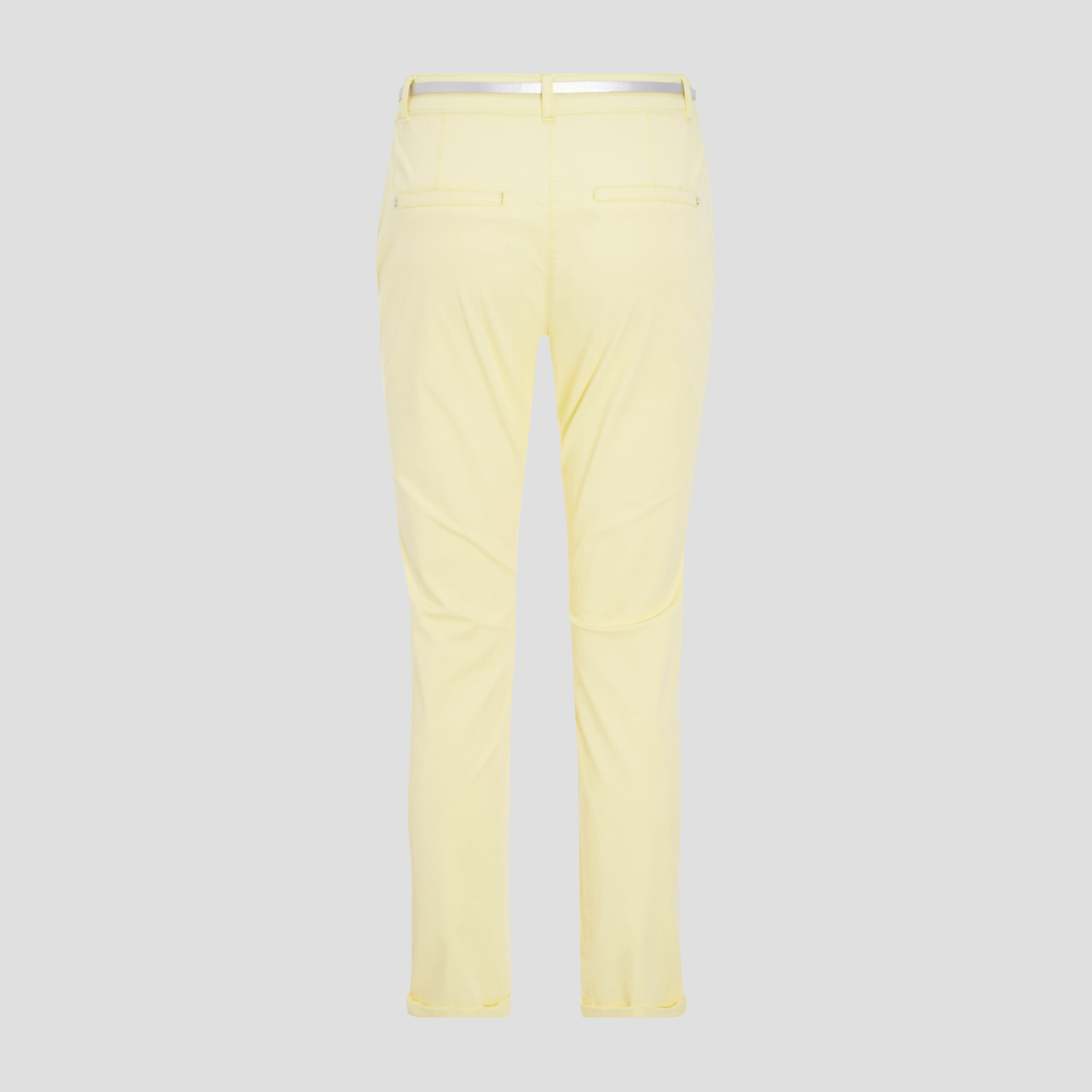 Pantalon chino droit jaune pastel femme