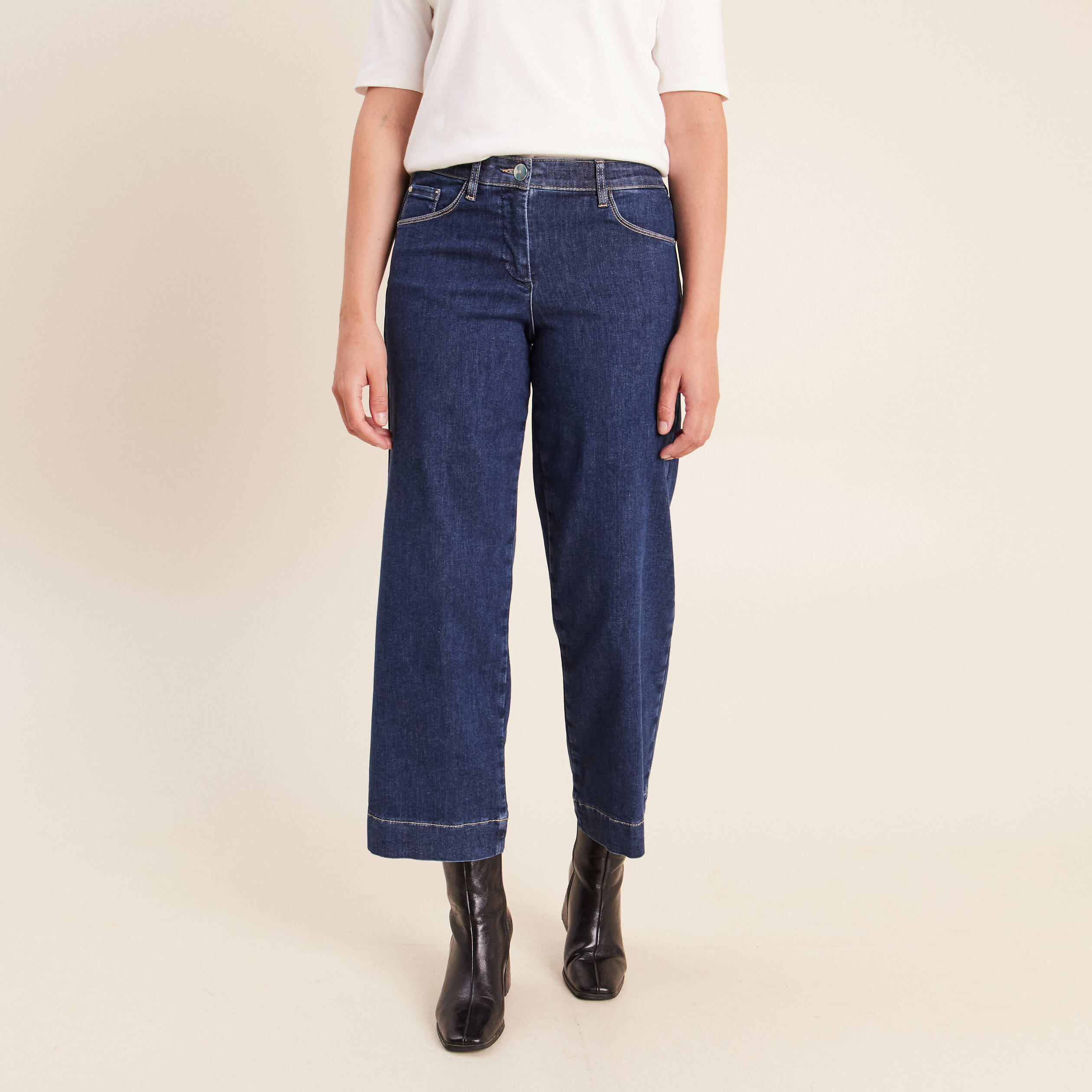 Pantalon magique coupe large l'unique denim stone femme