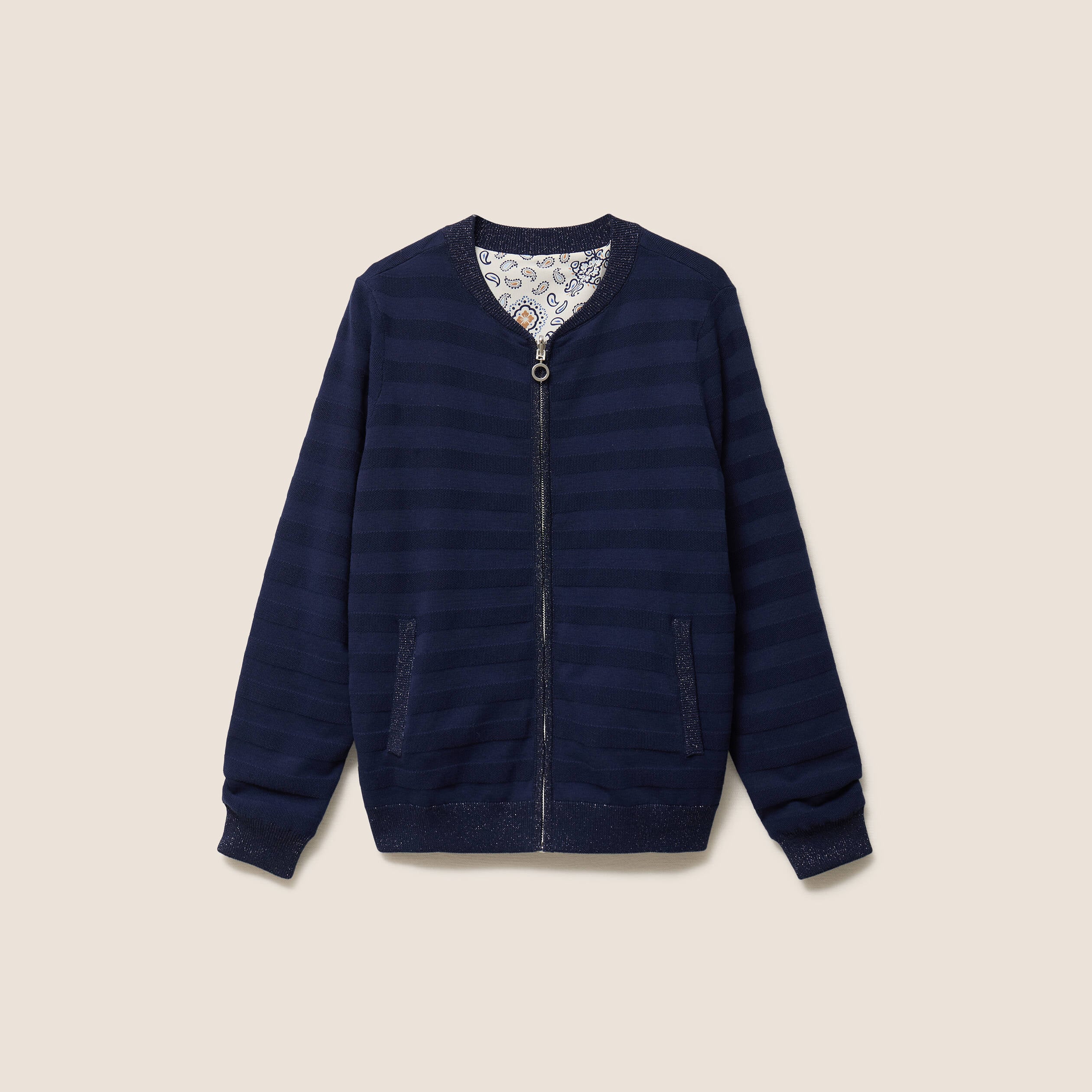 Gilet r&eacute;versible esprit bomber blanc femme