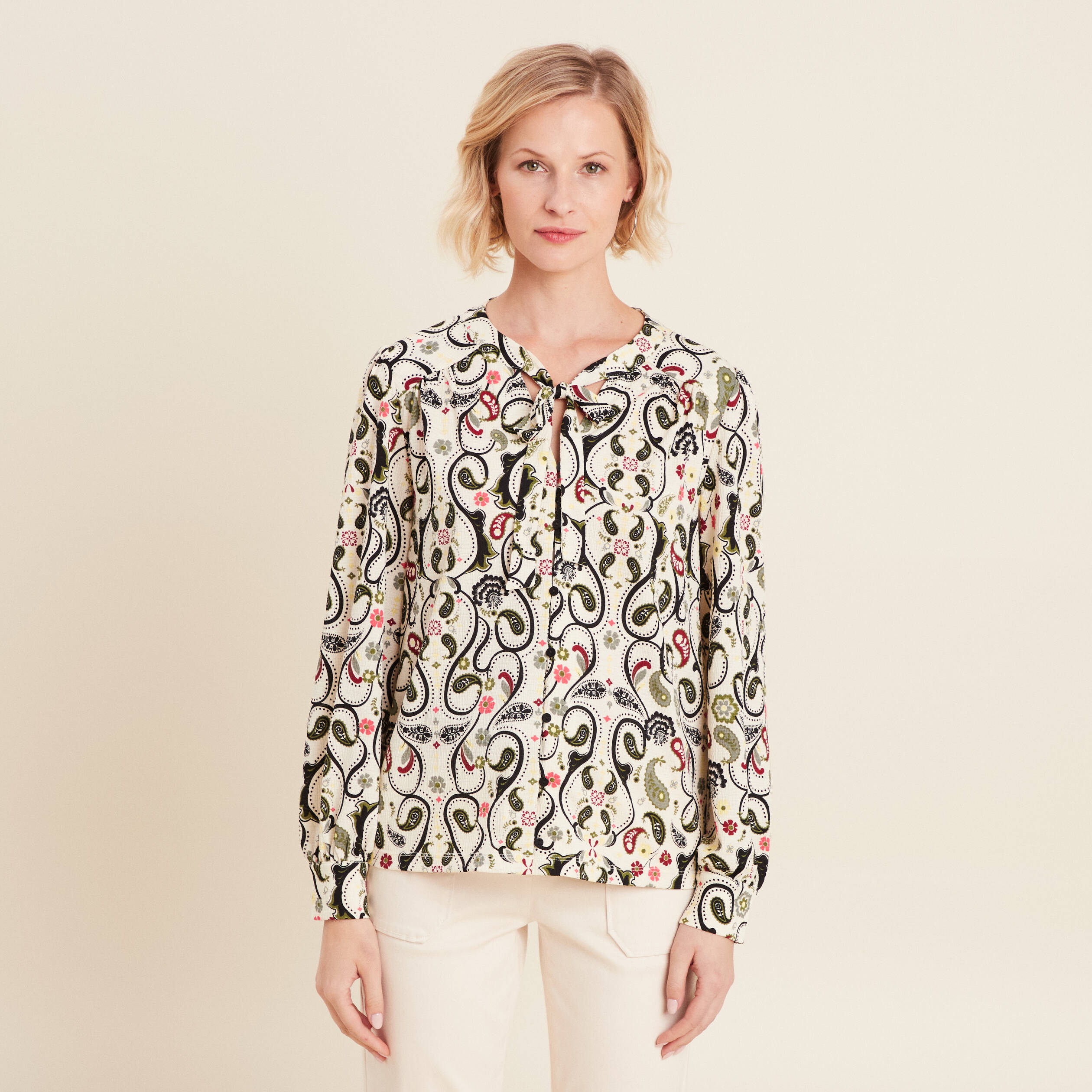 T-shirt manches longues blanc femme