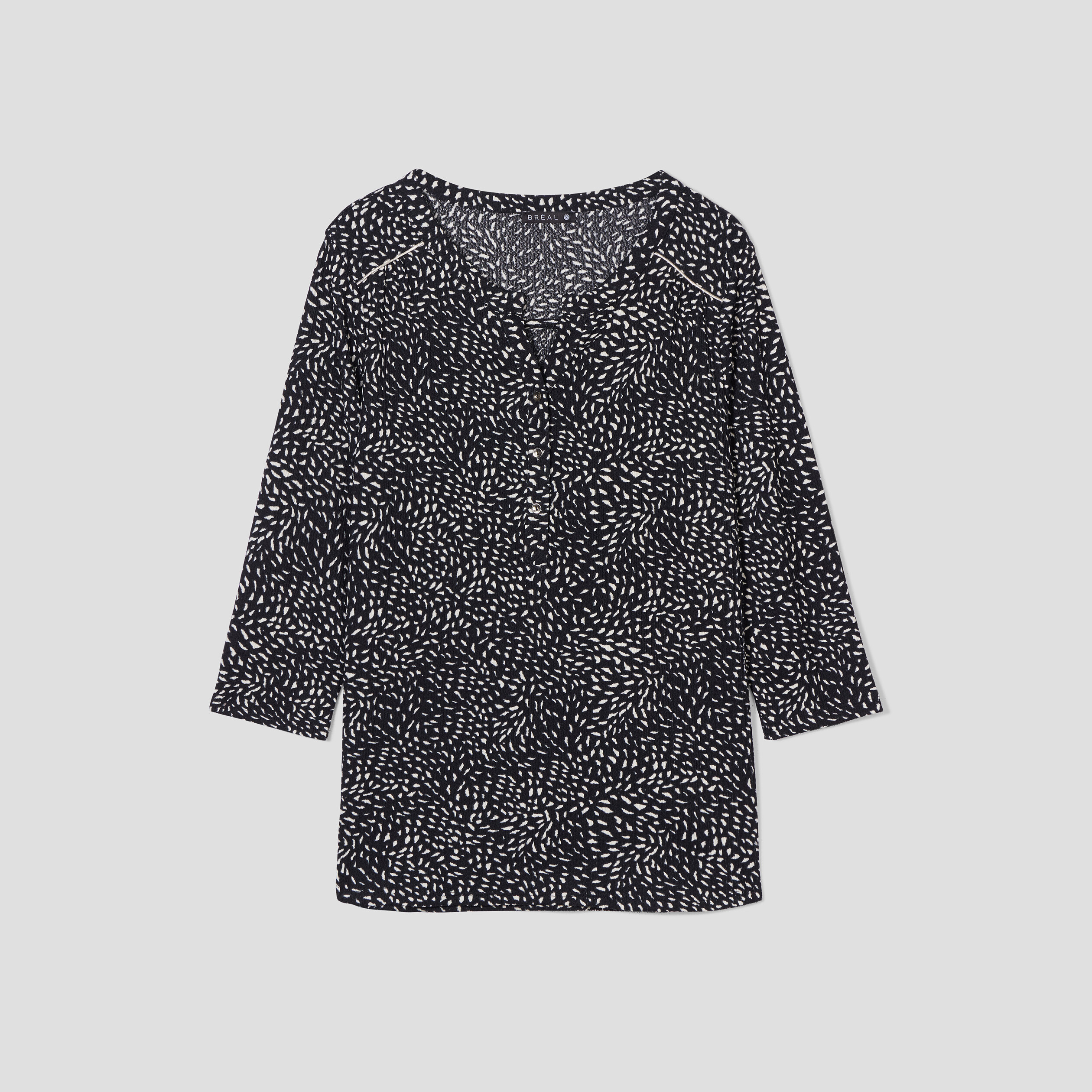 T-shirt manches 3/4 noir femme