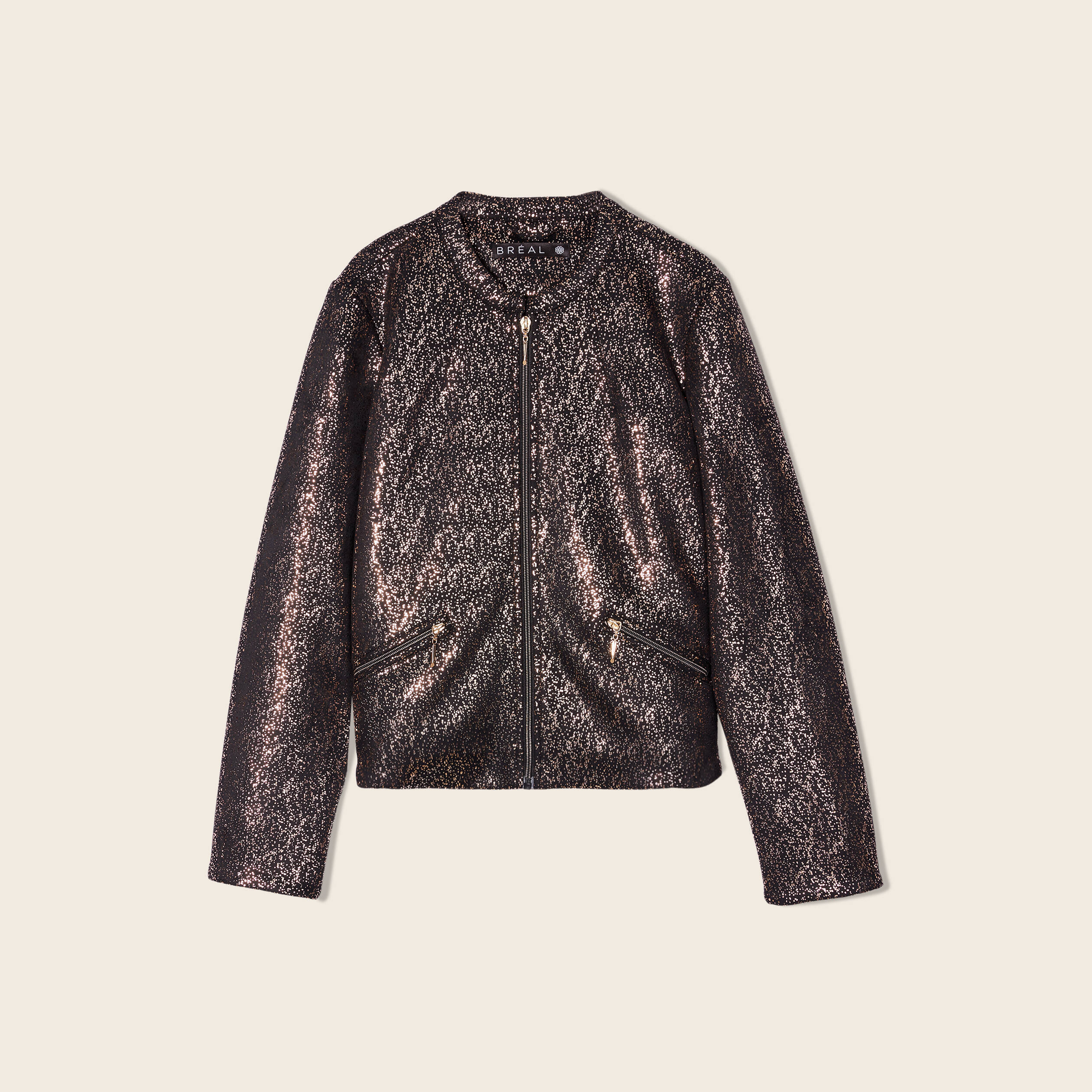 Veste ajustée zippée noir femme