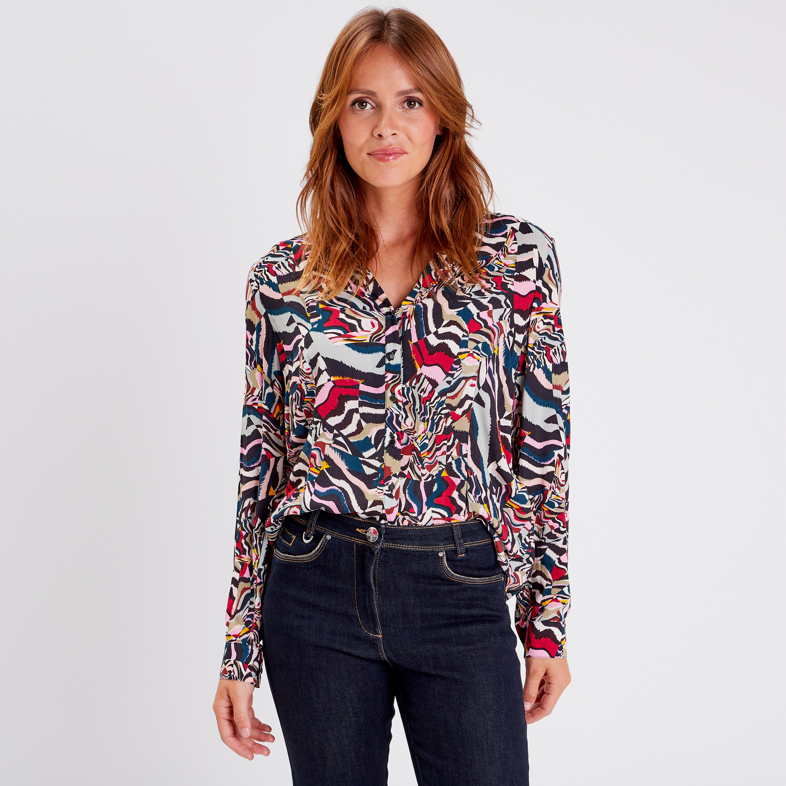 Chemise manches longues noir femme