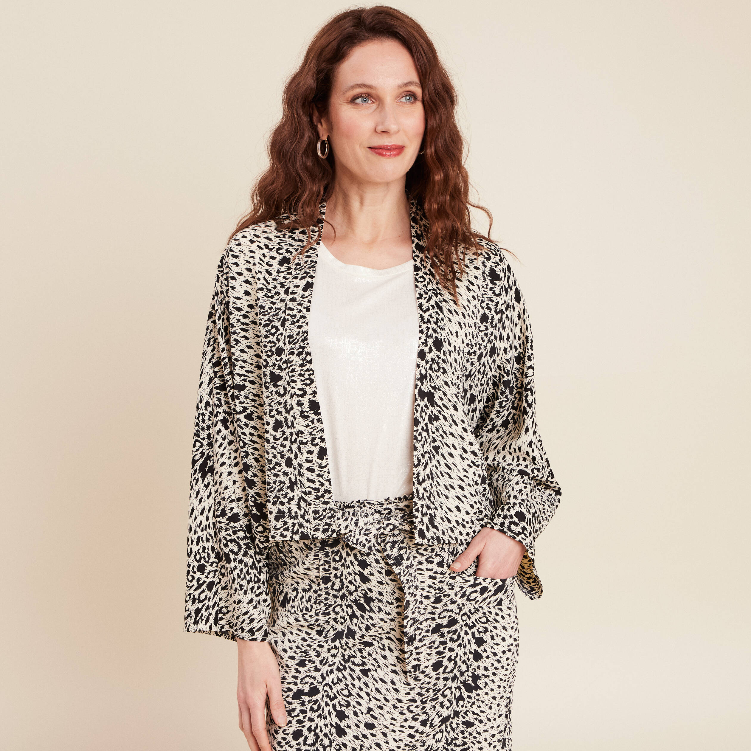 veste esprit kimono ivoire femme Veste esprit kimono ivoire femme