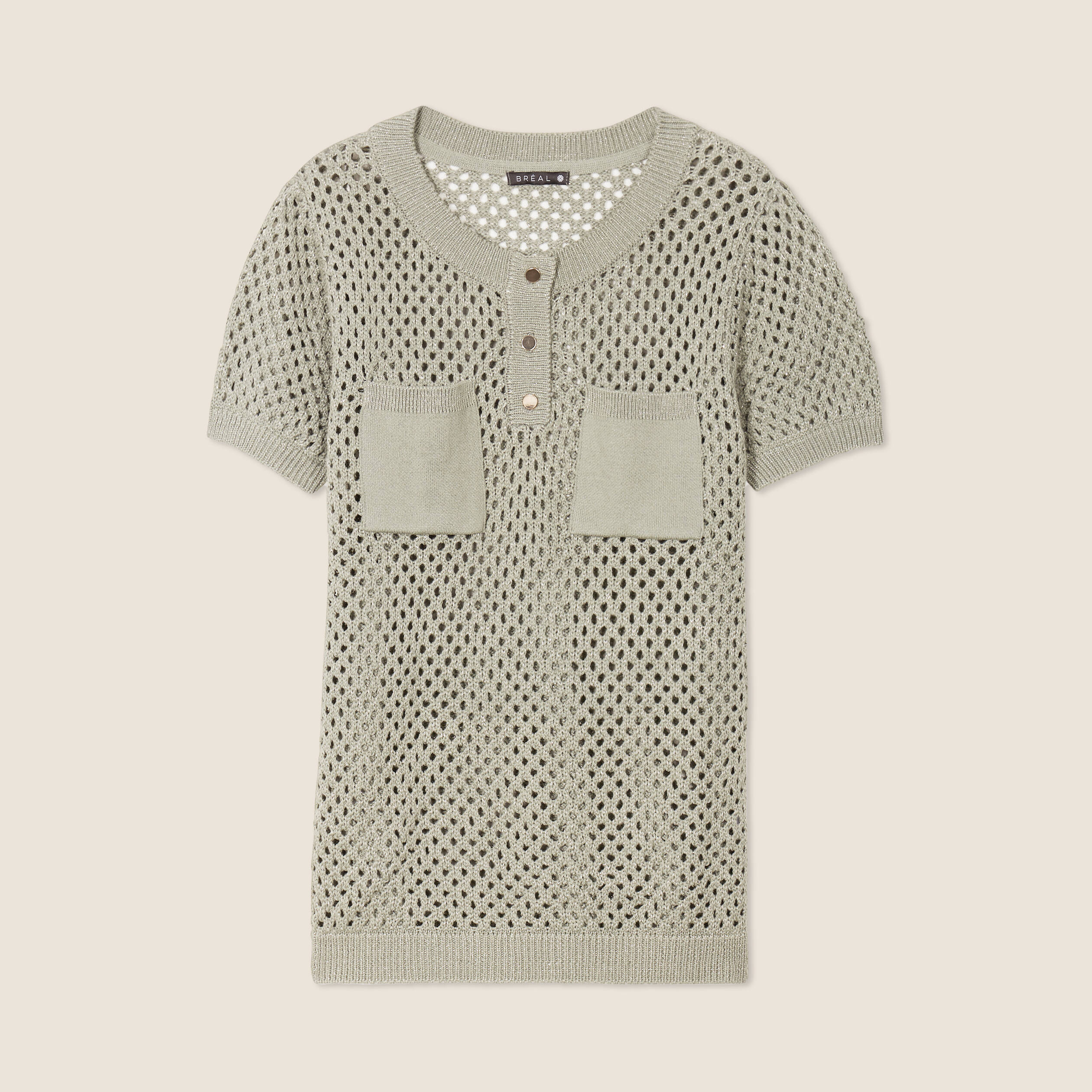 pull manches courtes ajoure vert clair femme Pull manches courtes ajouré vert clair femme