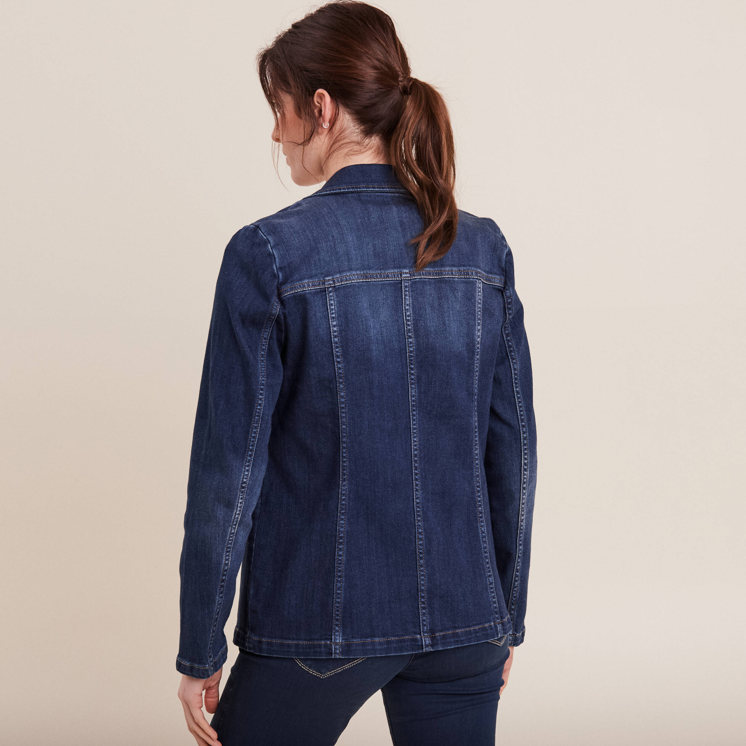 veste tailleur en jean denim brut femme Veste tailleur en jean denim brut femme