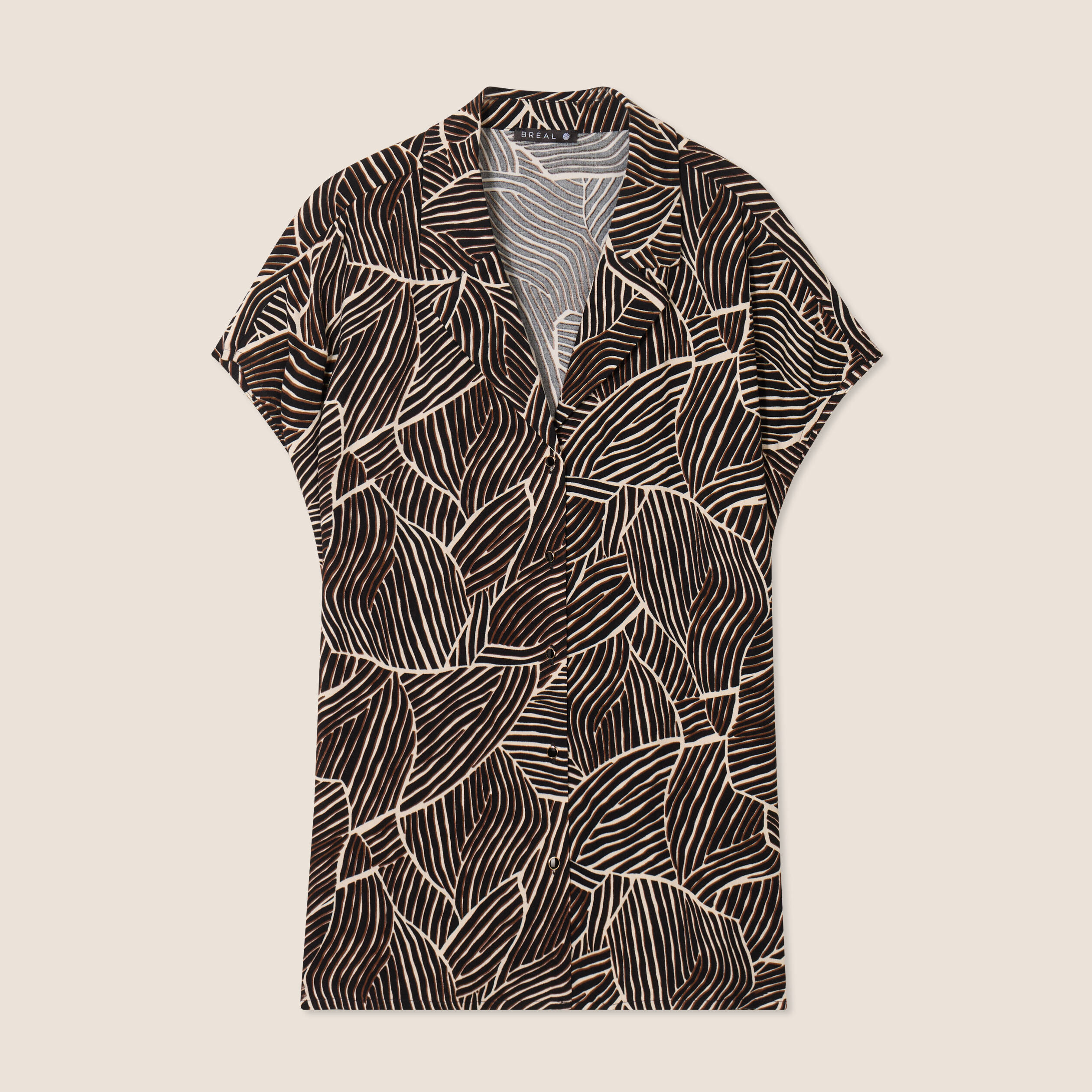 chemise crepe manches courtes noir femme Chemise crêpe manches courtes noir femme