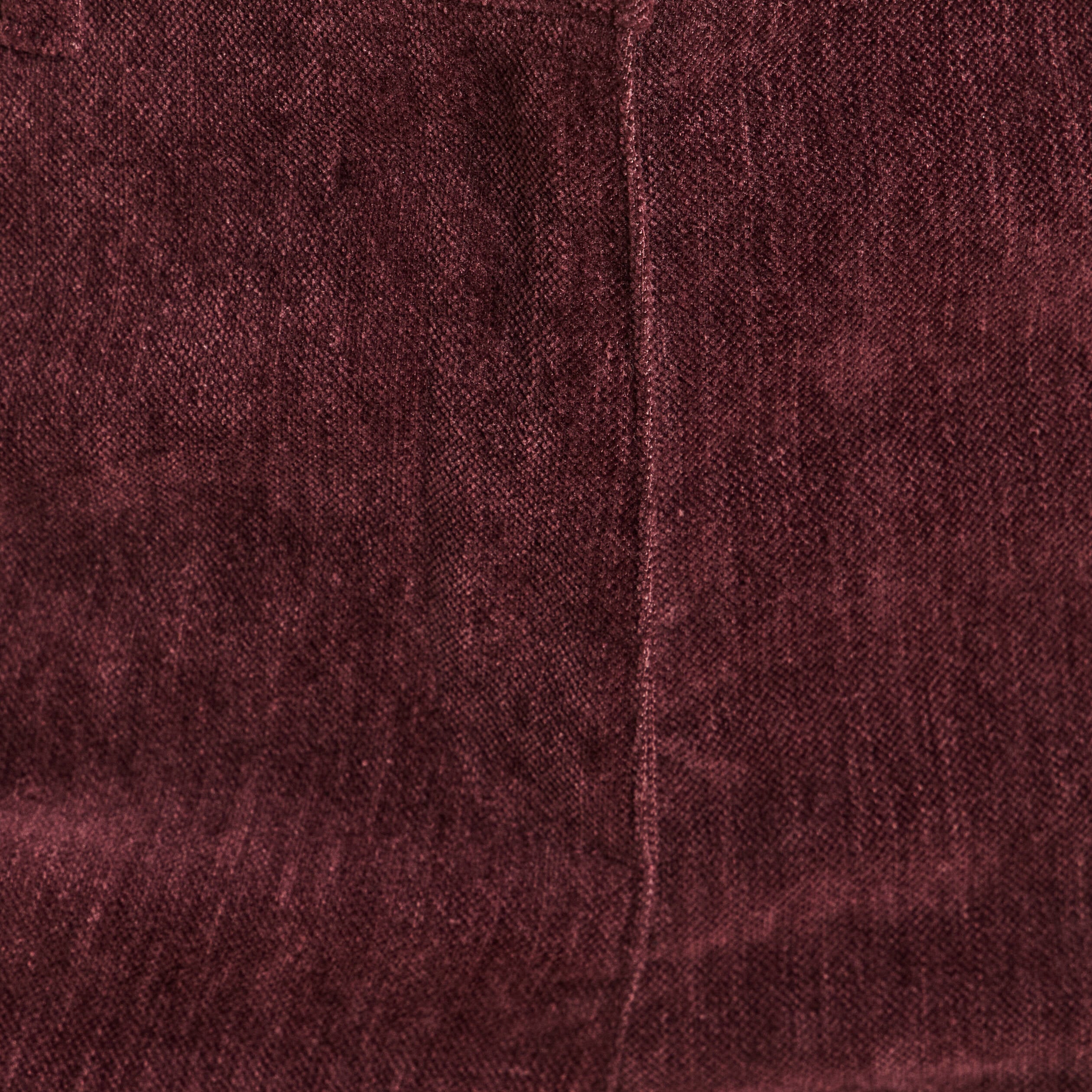 Jean taille haute en velours bordeaux femme