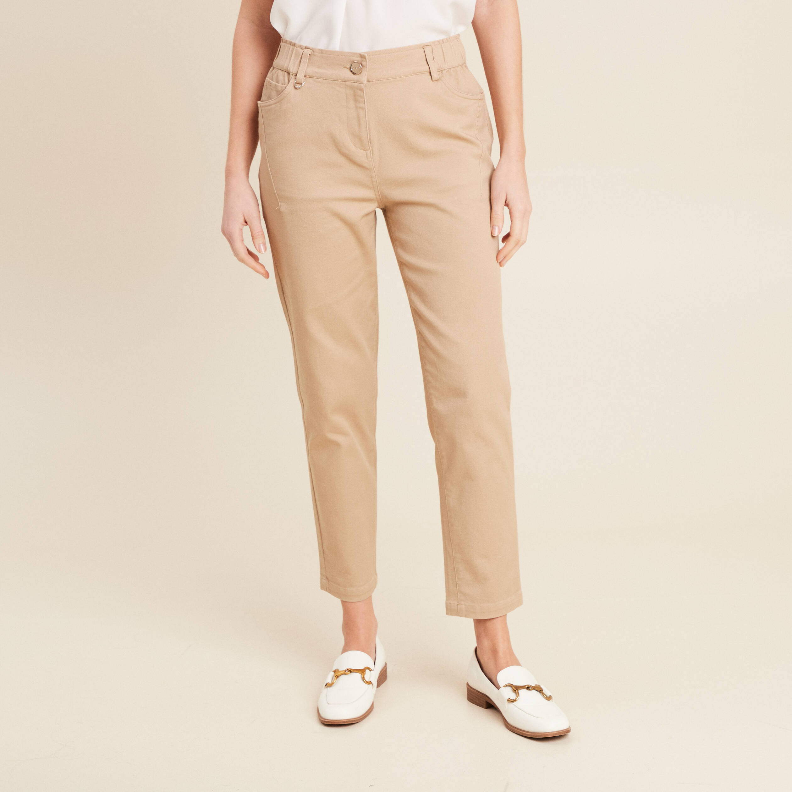 Pantalon droit 7/8ème sable femme