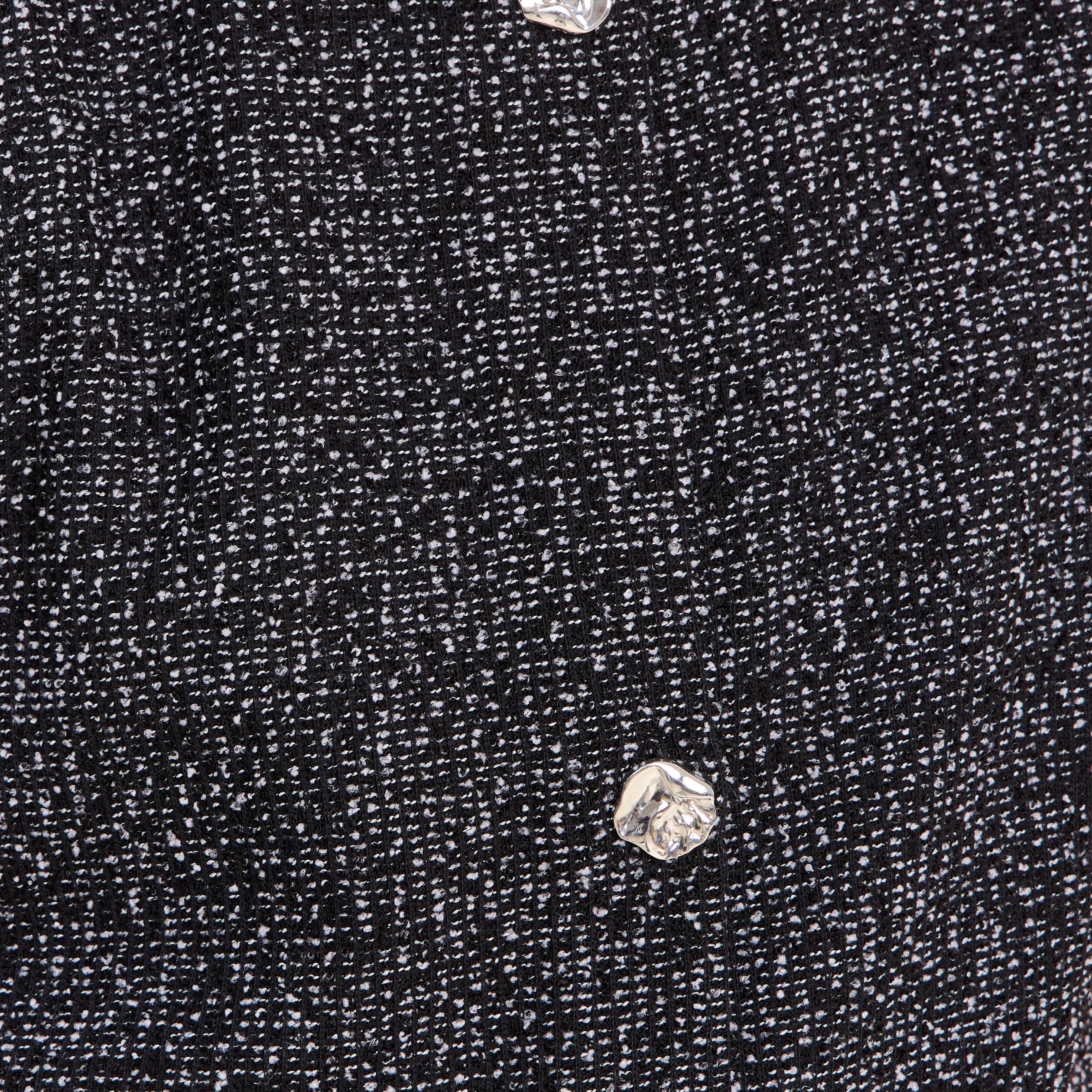 Gilet tweed droit court sans manches noir femme
