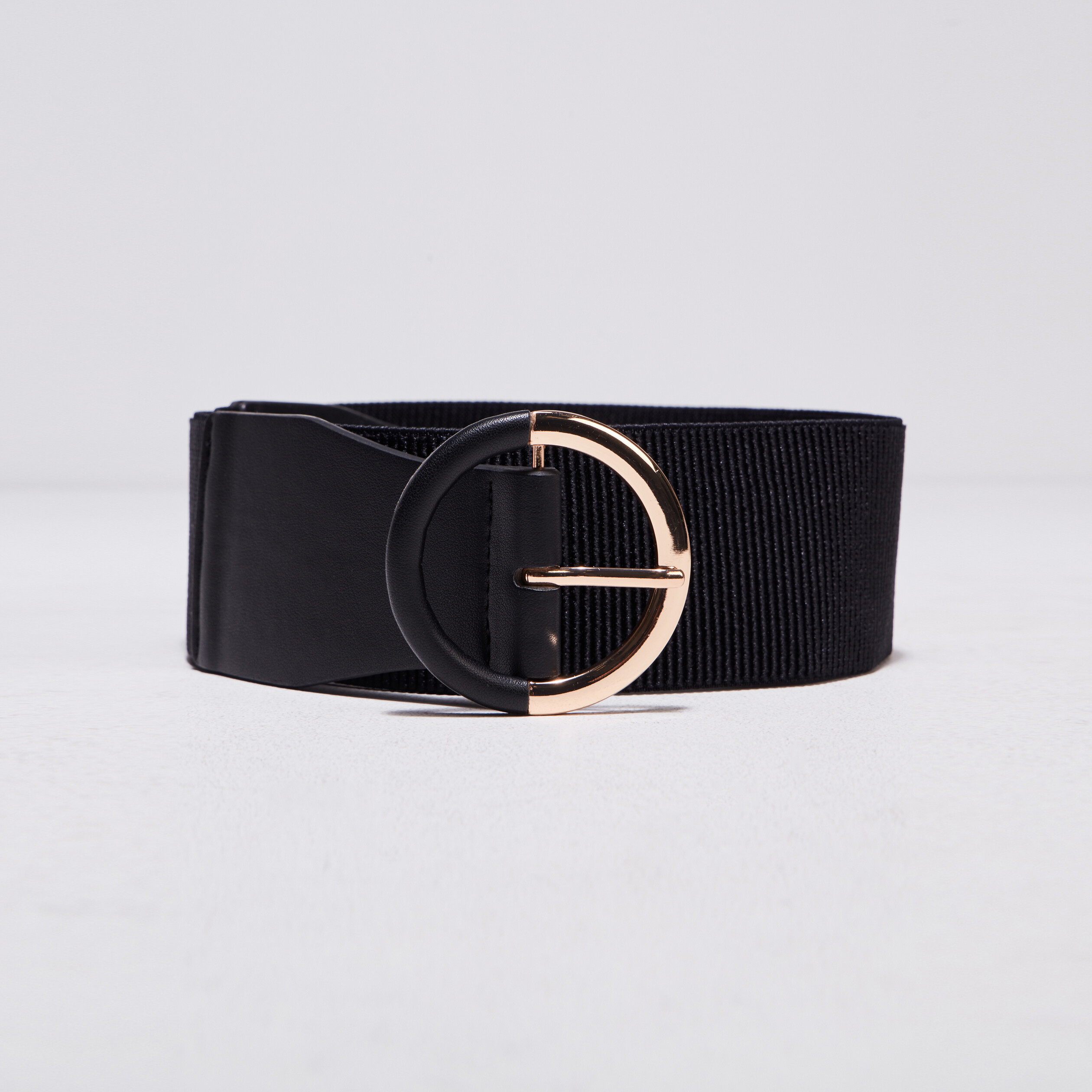 Ceinture large élastiquée noir femme