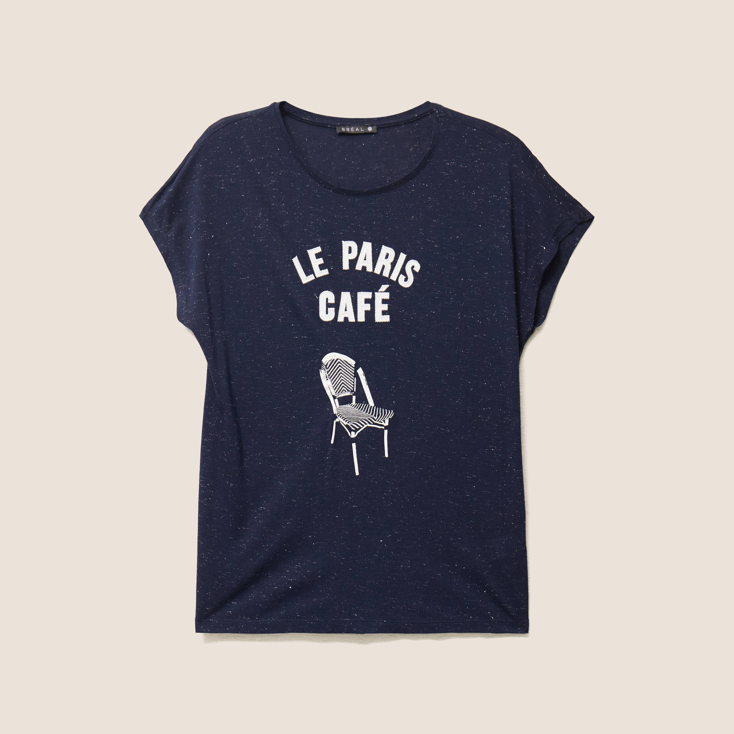 t shirt col rond manches courtes bleu marine femme T-shirt col rond manches courtes bleu marine femme