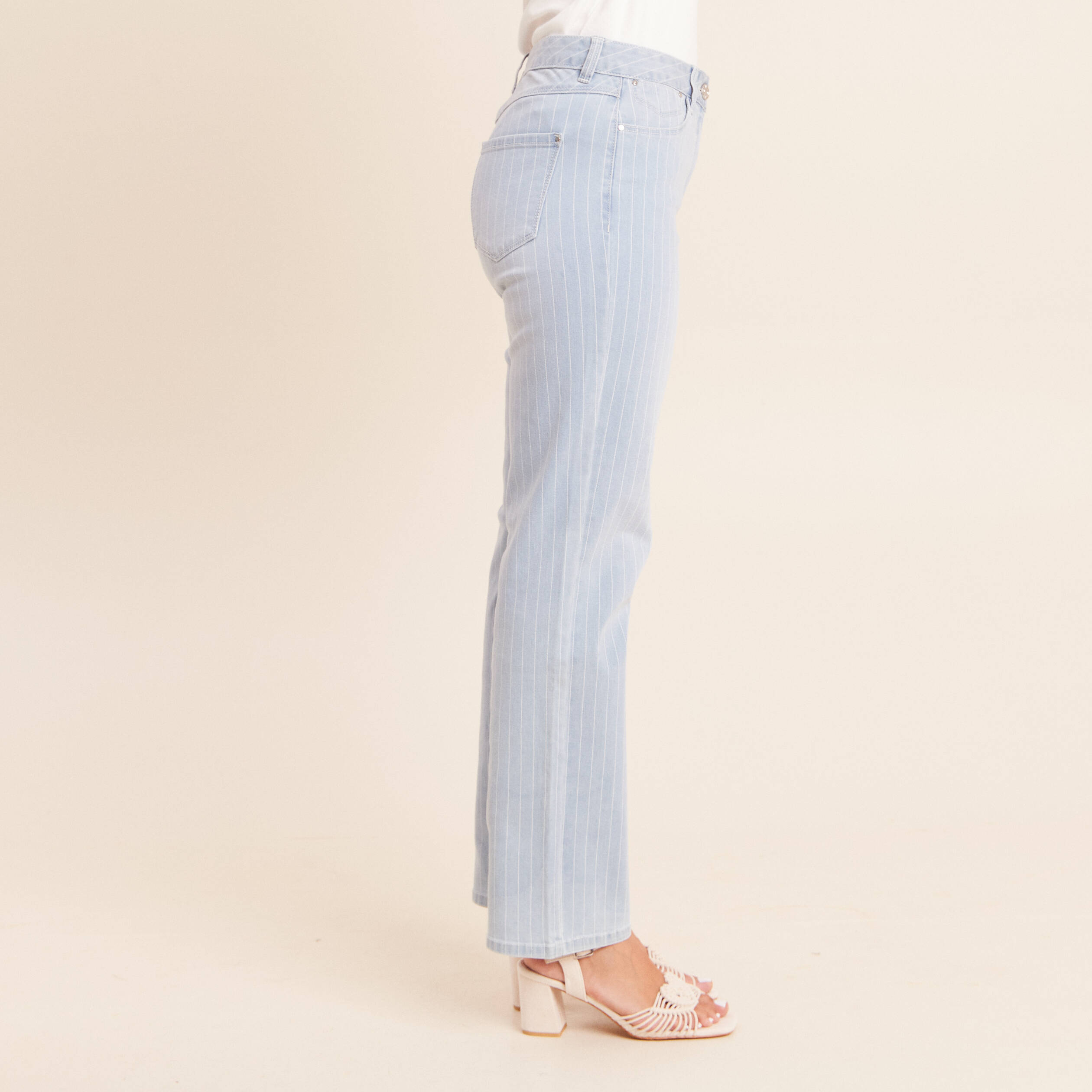 Jean coupe droite taille standard blanc femme