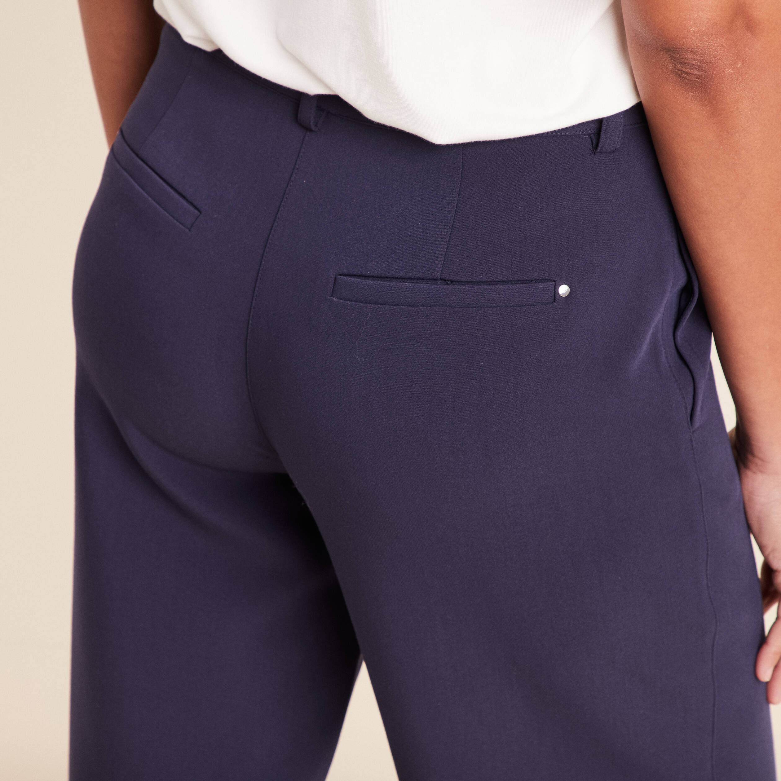 Pieces - Pantalon d'ensemble évasé en maille - Bleu marine | ASOS