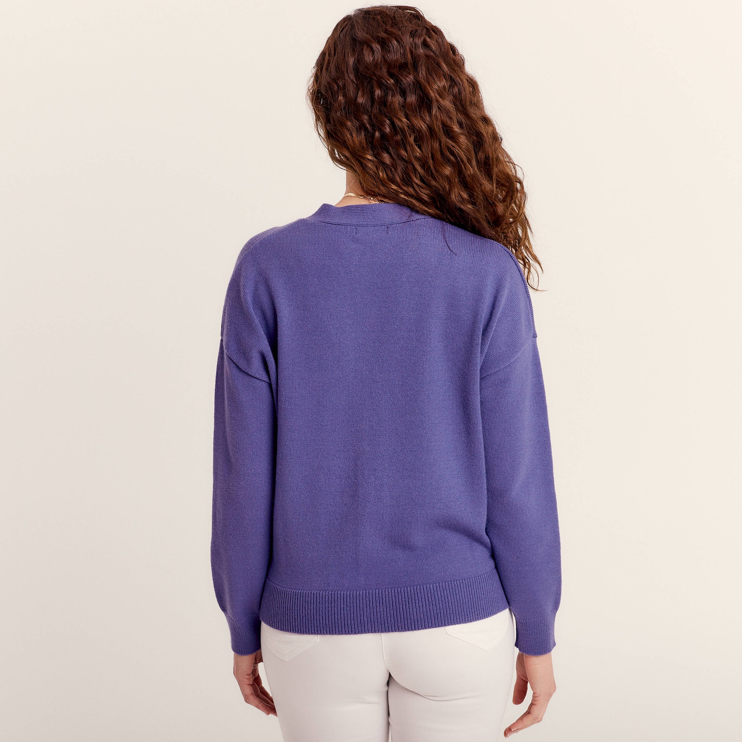 Blouse Manches Longues Aigle - Taille 42 - Violet Rayé - Occasion Très Bon état