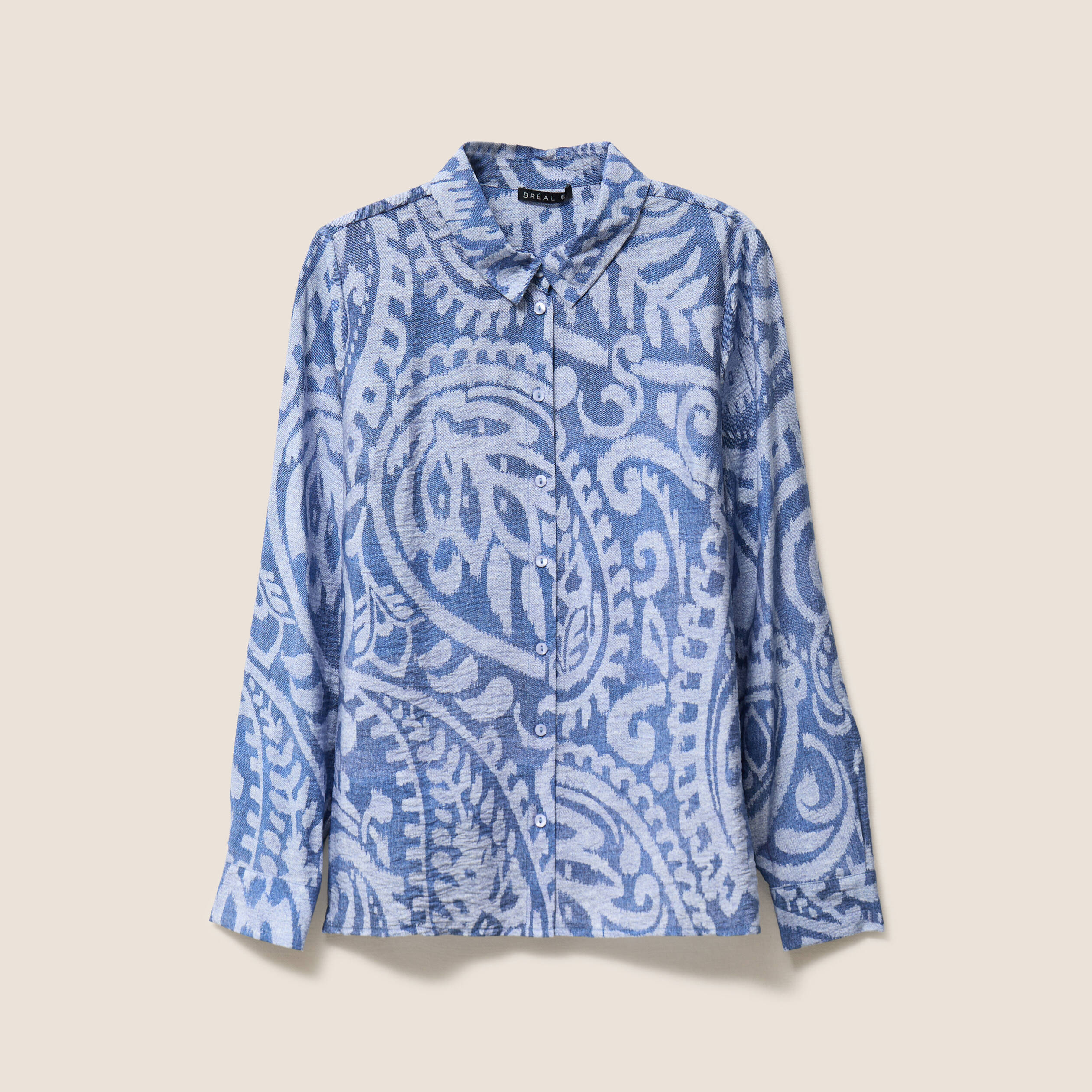 chemise manches longues fluide bleu femme Chemise manches longues fluide bleu femme