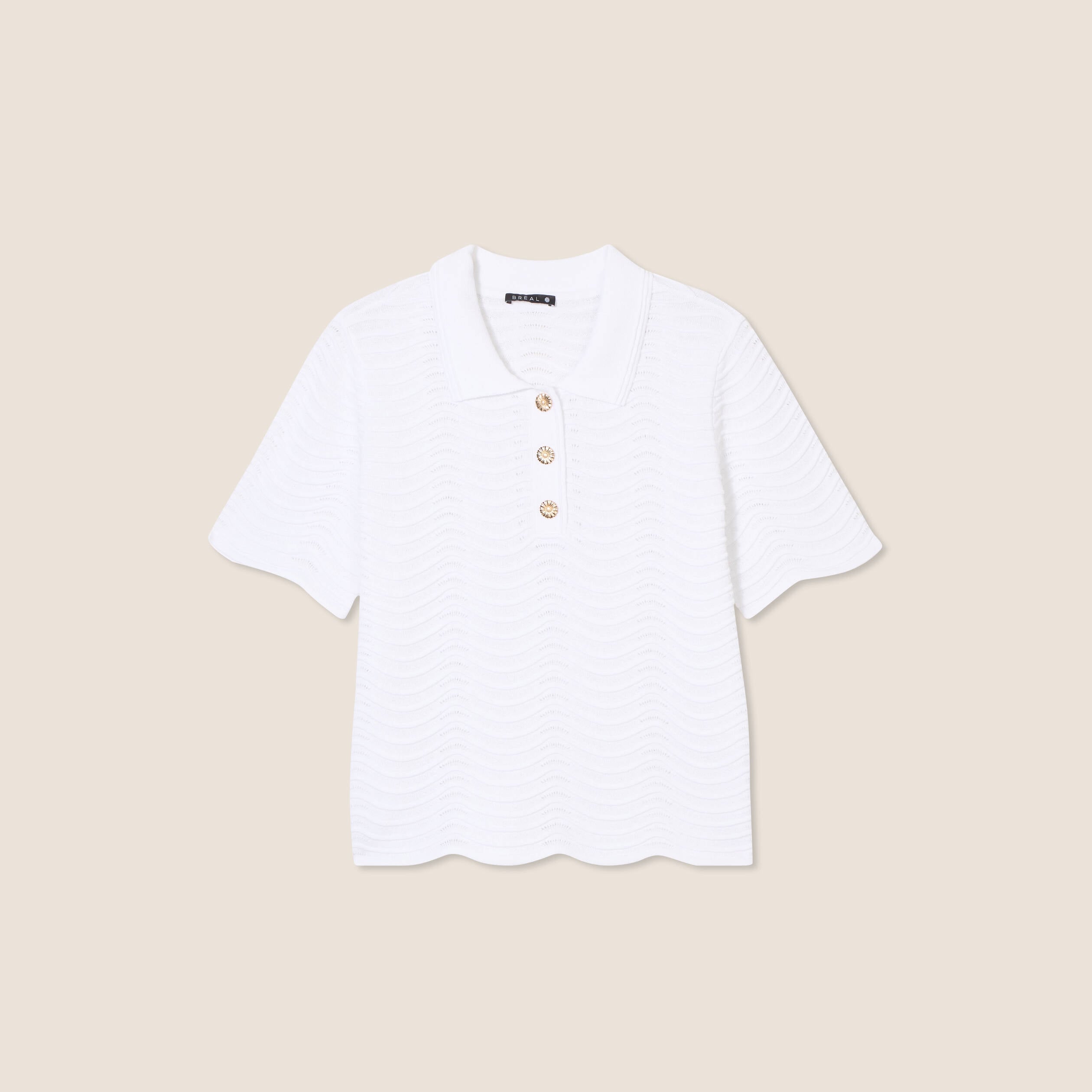 Polo manches courtes blanc femme