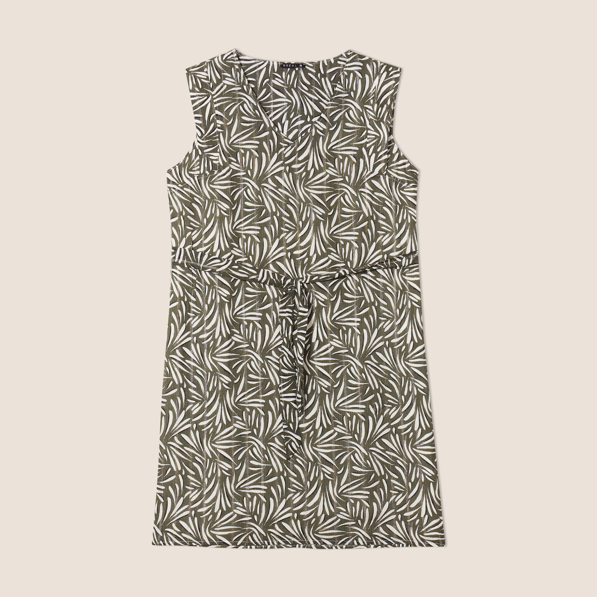 Robe droite ceinturée vert femme