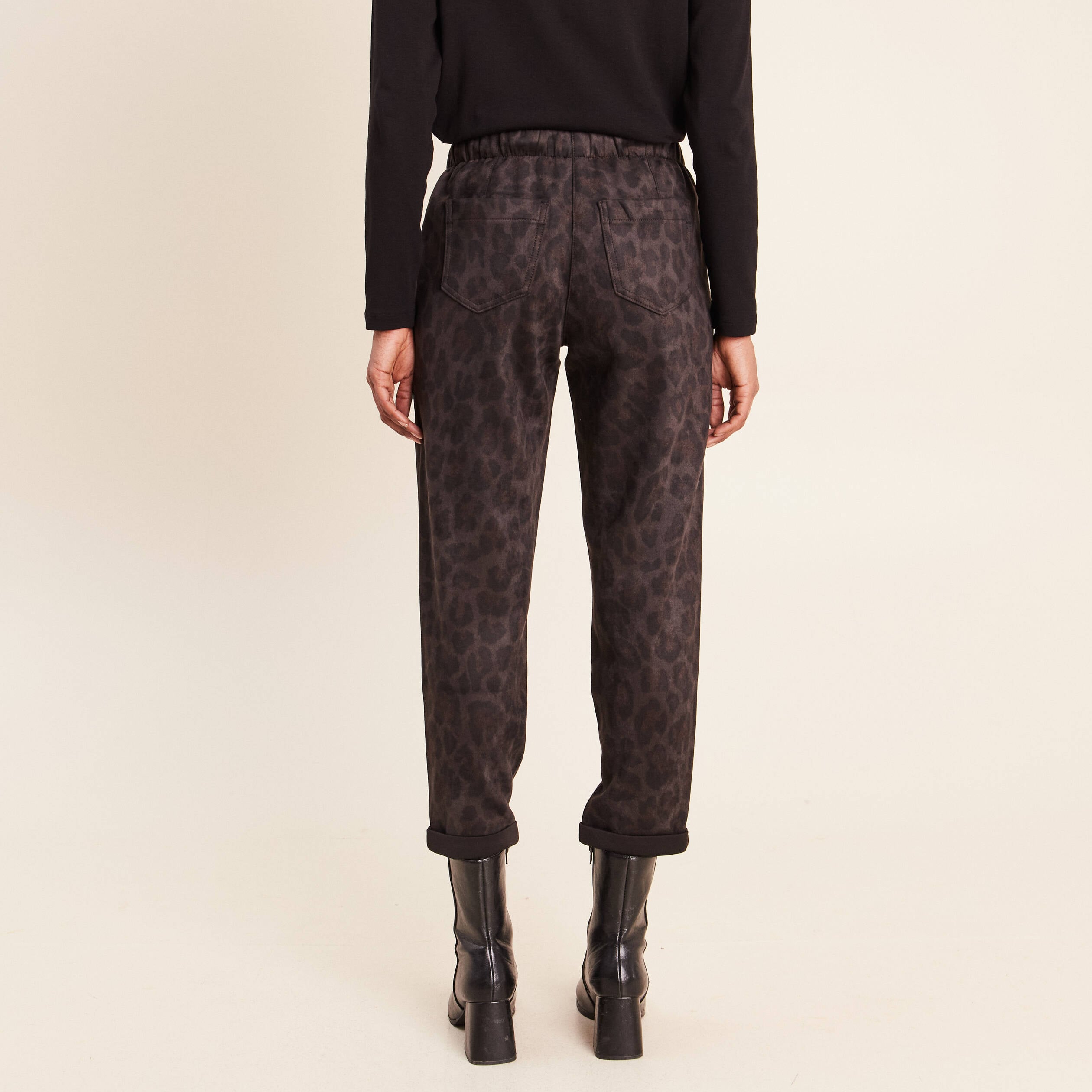Pantalon coupe mom 7/8&egrave;me vert kaki femme