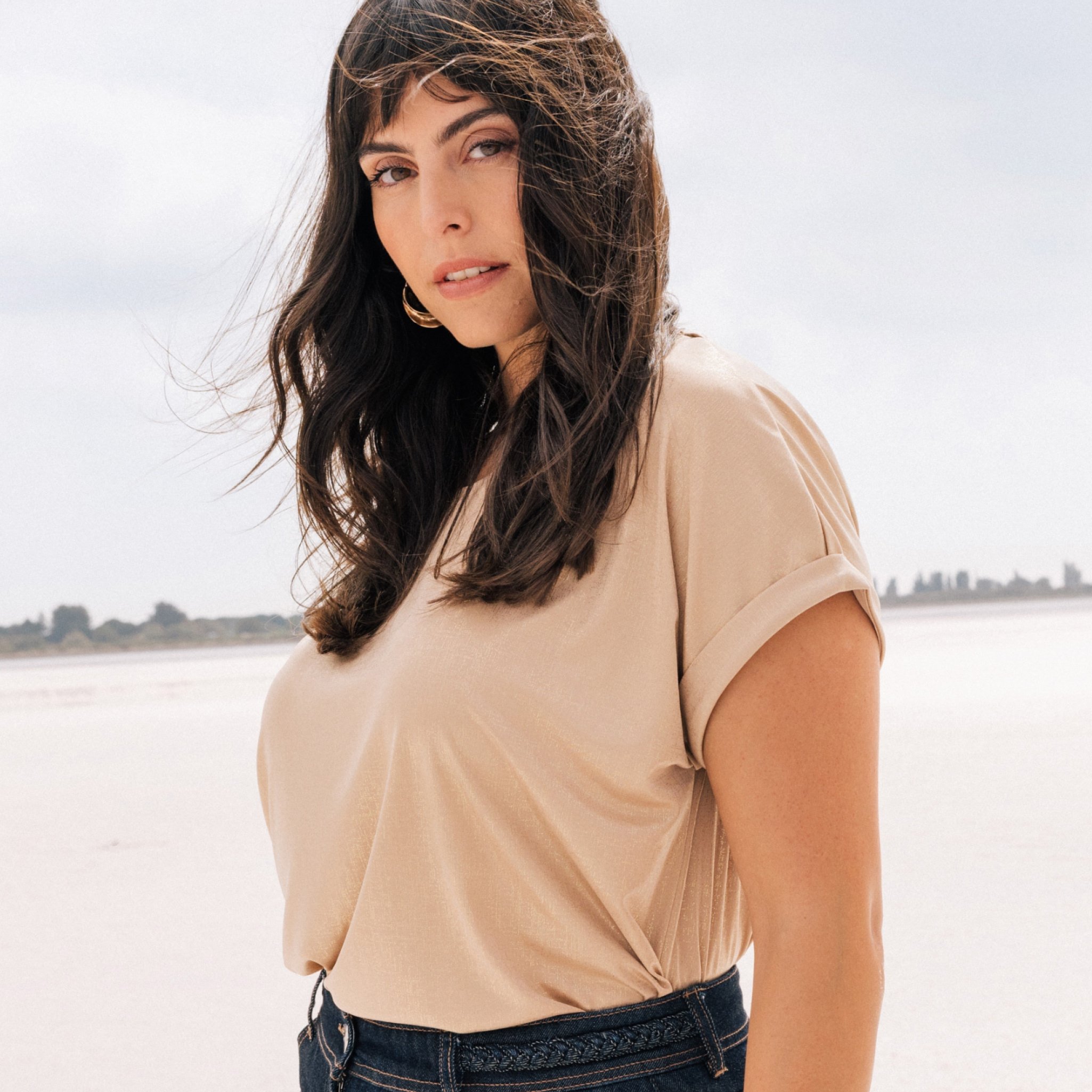 t shirt manches courtes couleur or femme T-shirt manches courtes couleur or femme