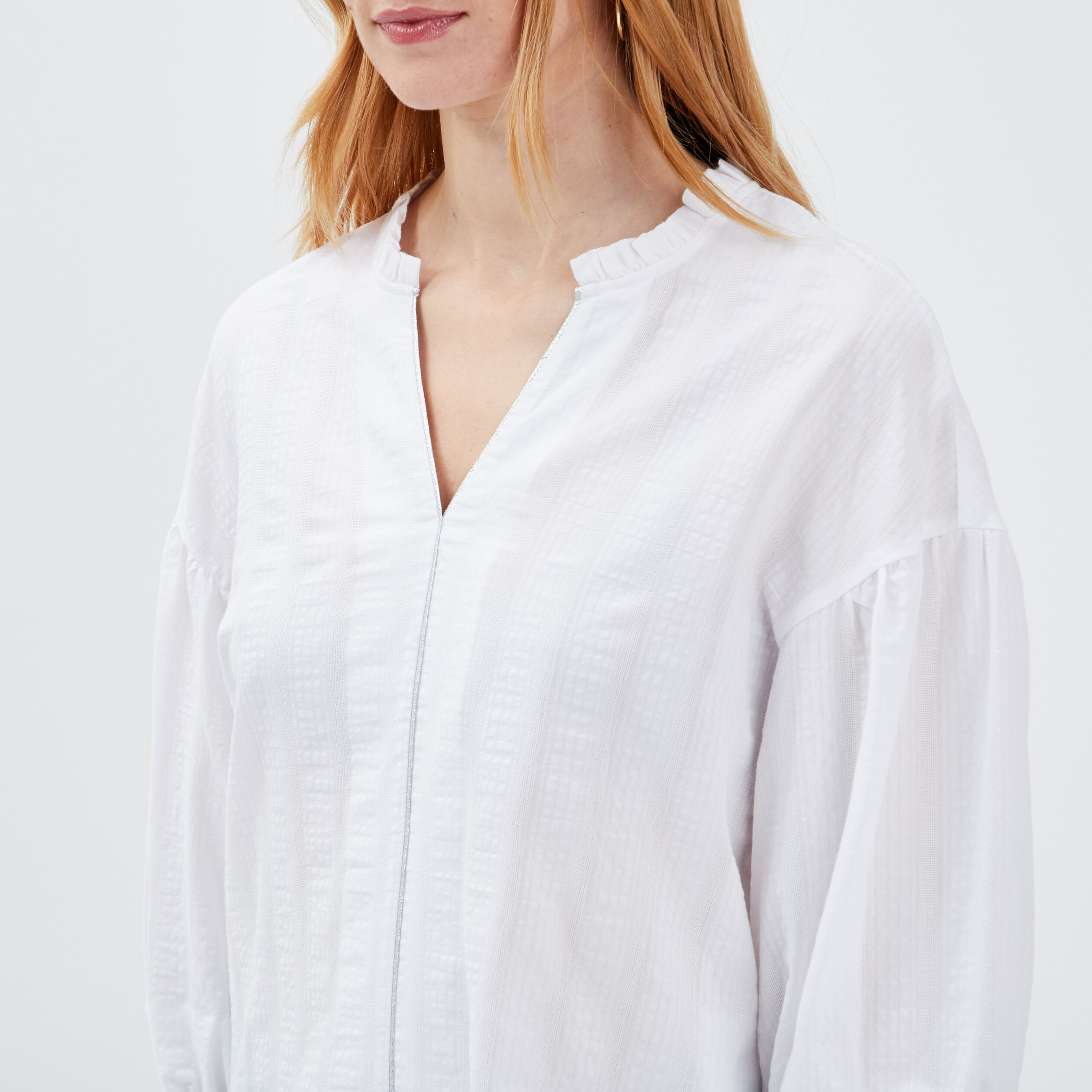 Blouse manches 3/4 ecru femme