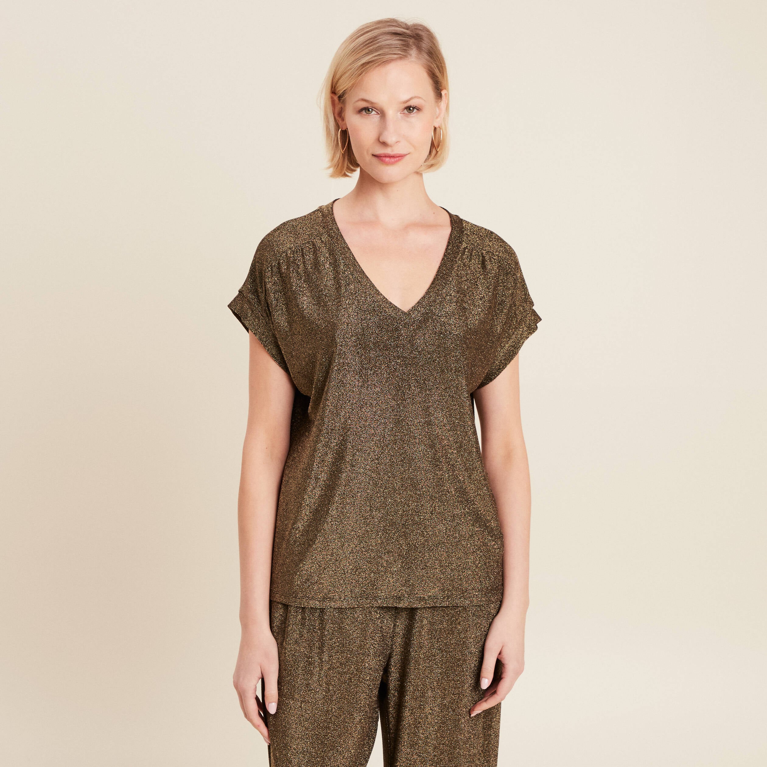 T-shirt manches courtes camel femme