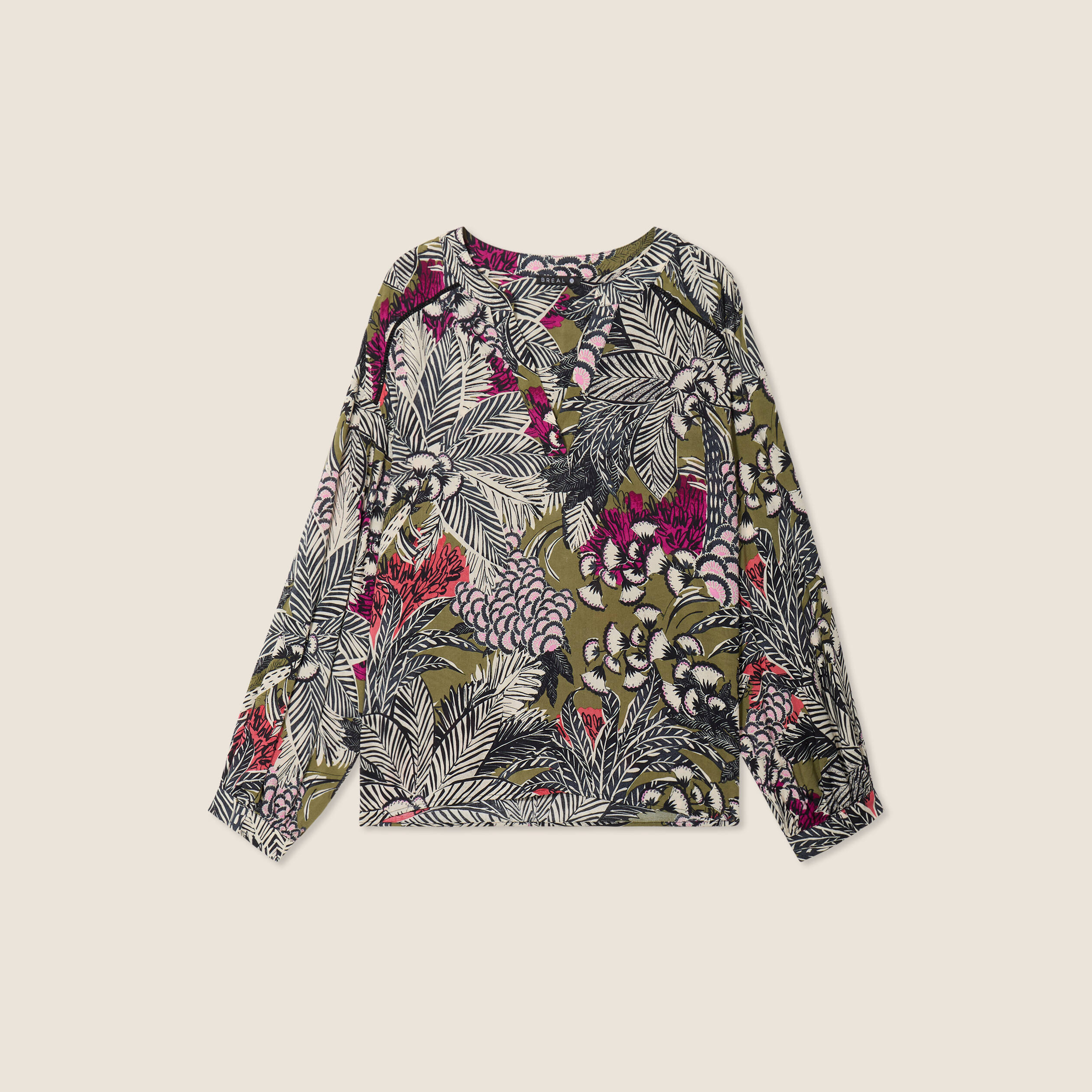 blouse manches 34 vert femme Blouse manches 3/4 vert femme