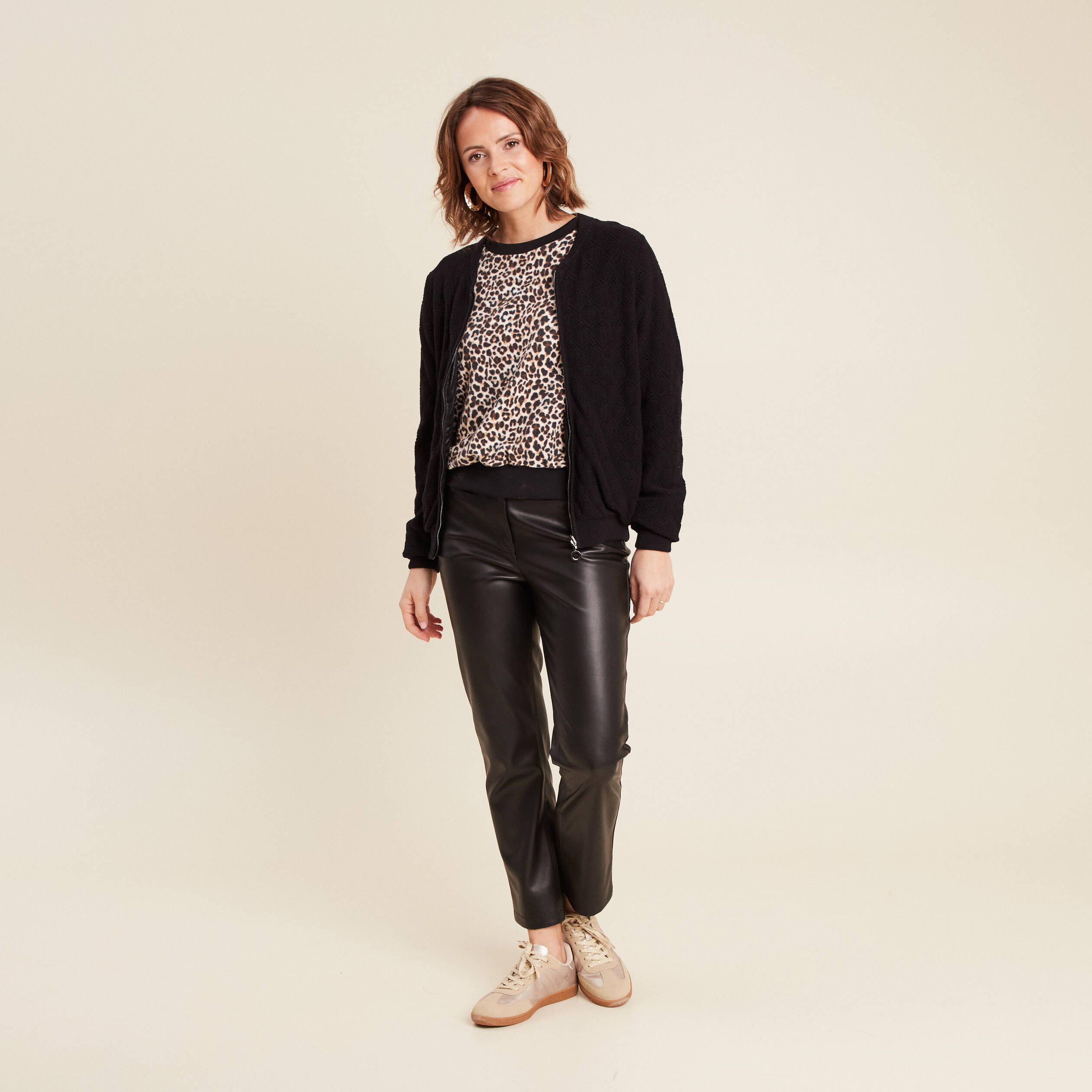 Gilet réversible ajouré noir femme