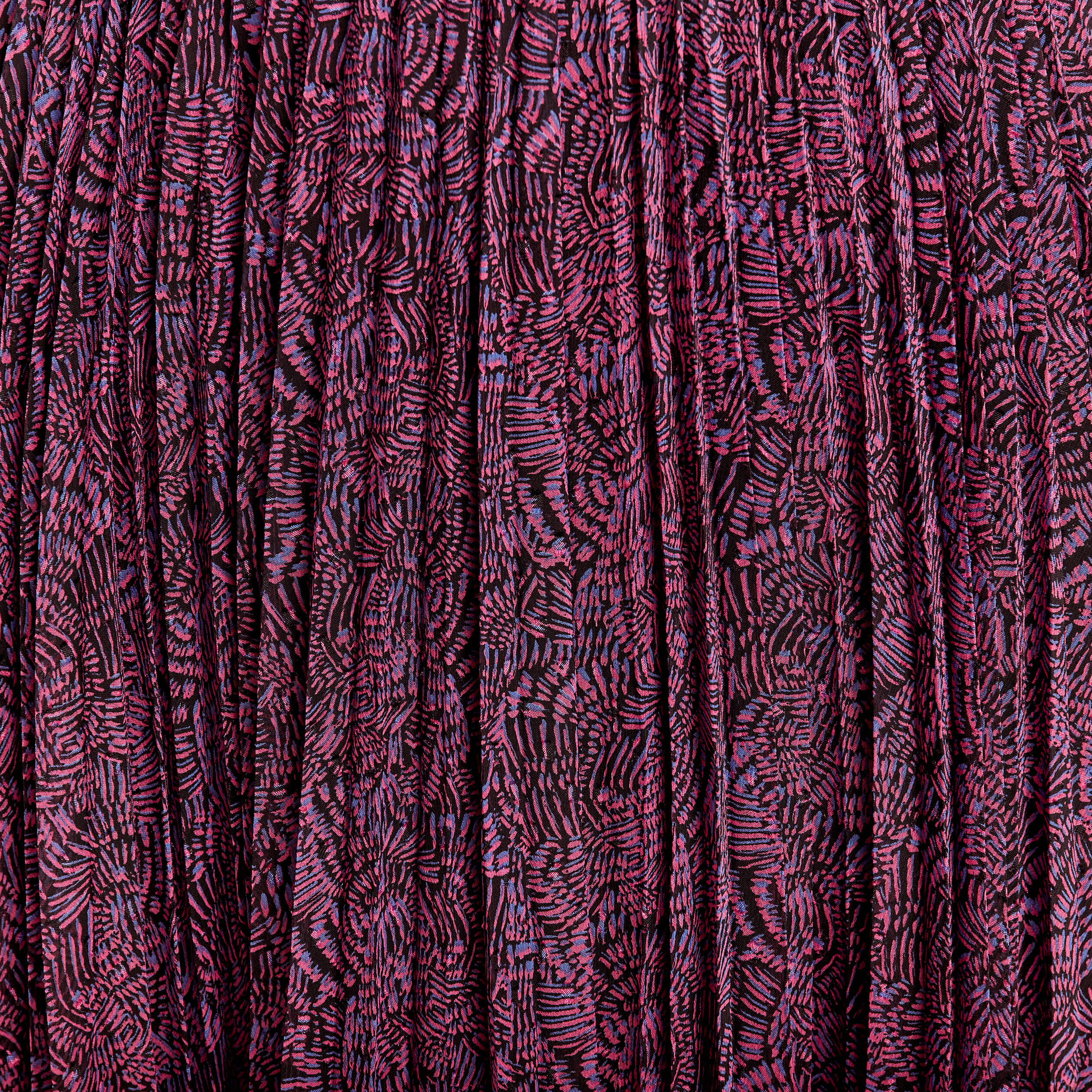 Jupe longue évasée plissée violet femme