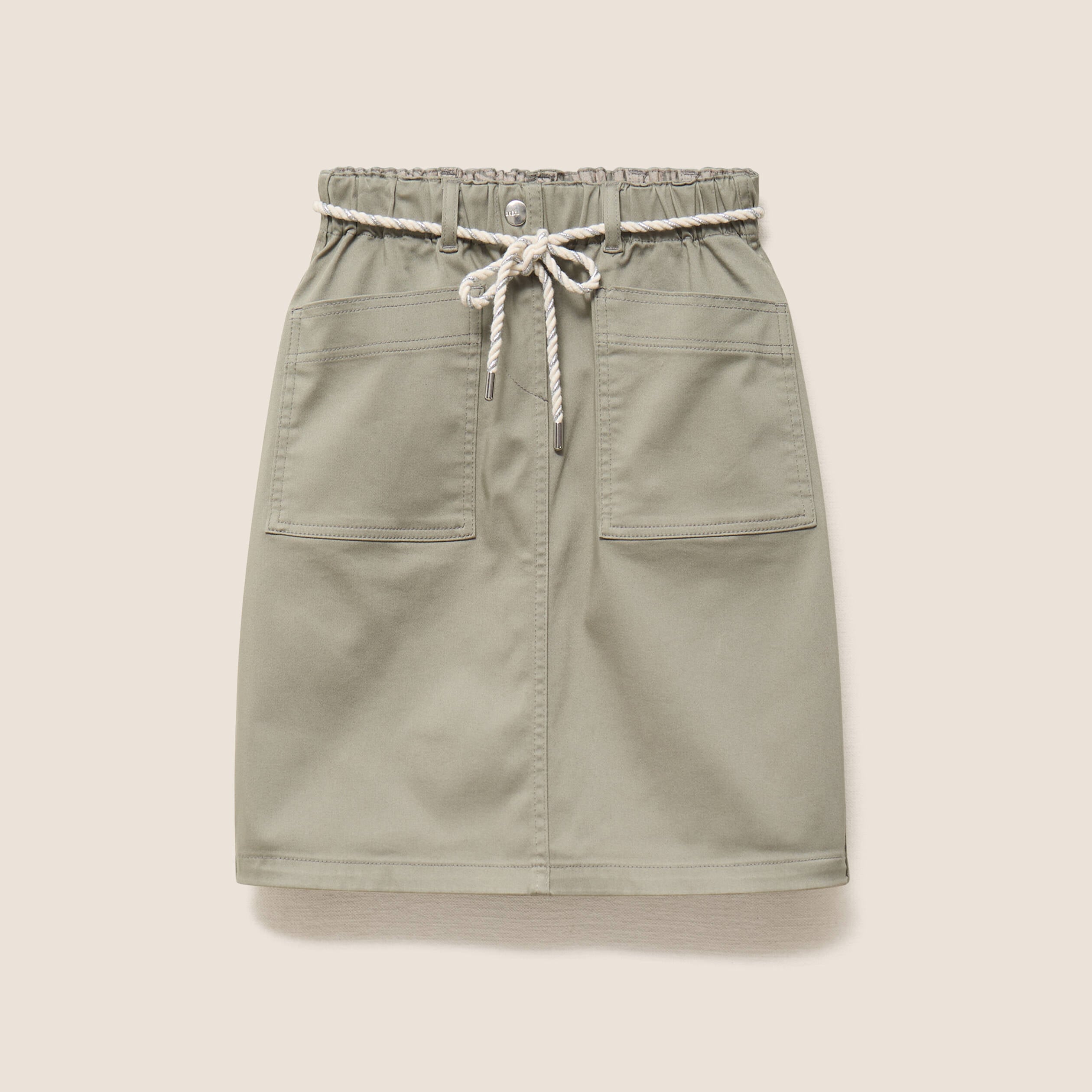 Jupe droite r&eacute;versible gris femme