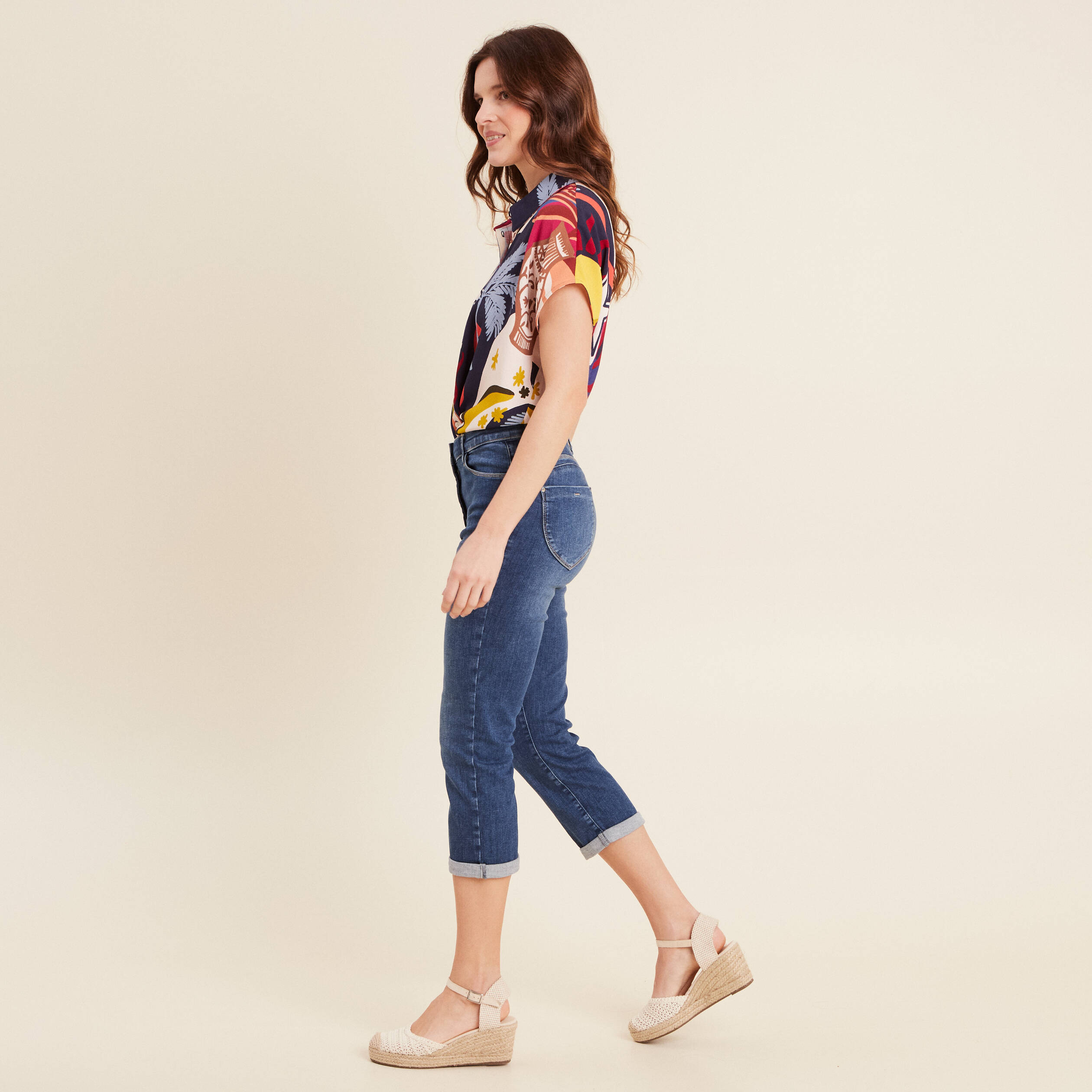 Pantalon magique l'unique denim double stone femme