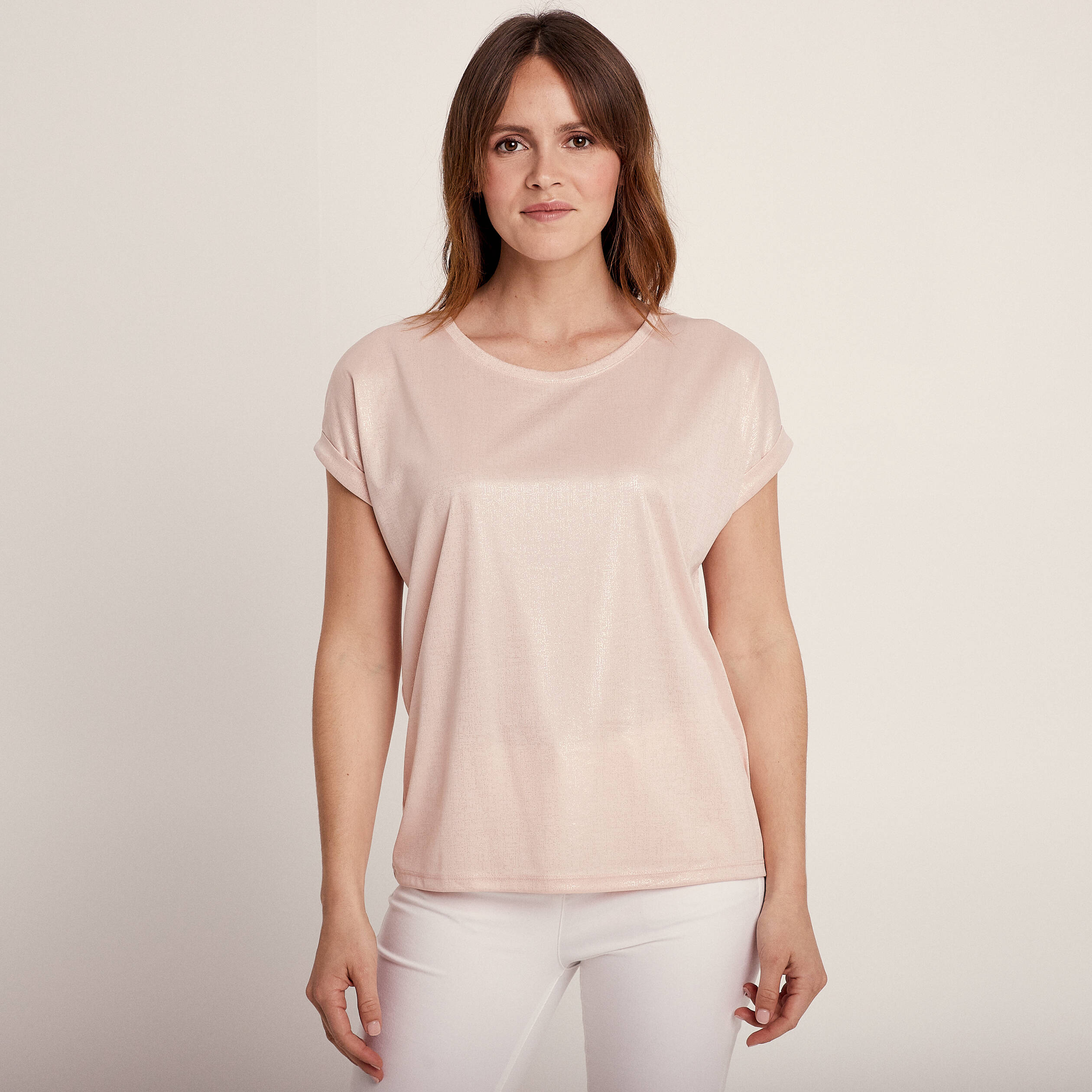 T-shirt manches courtes vieux rose femme
