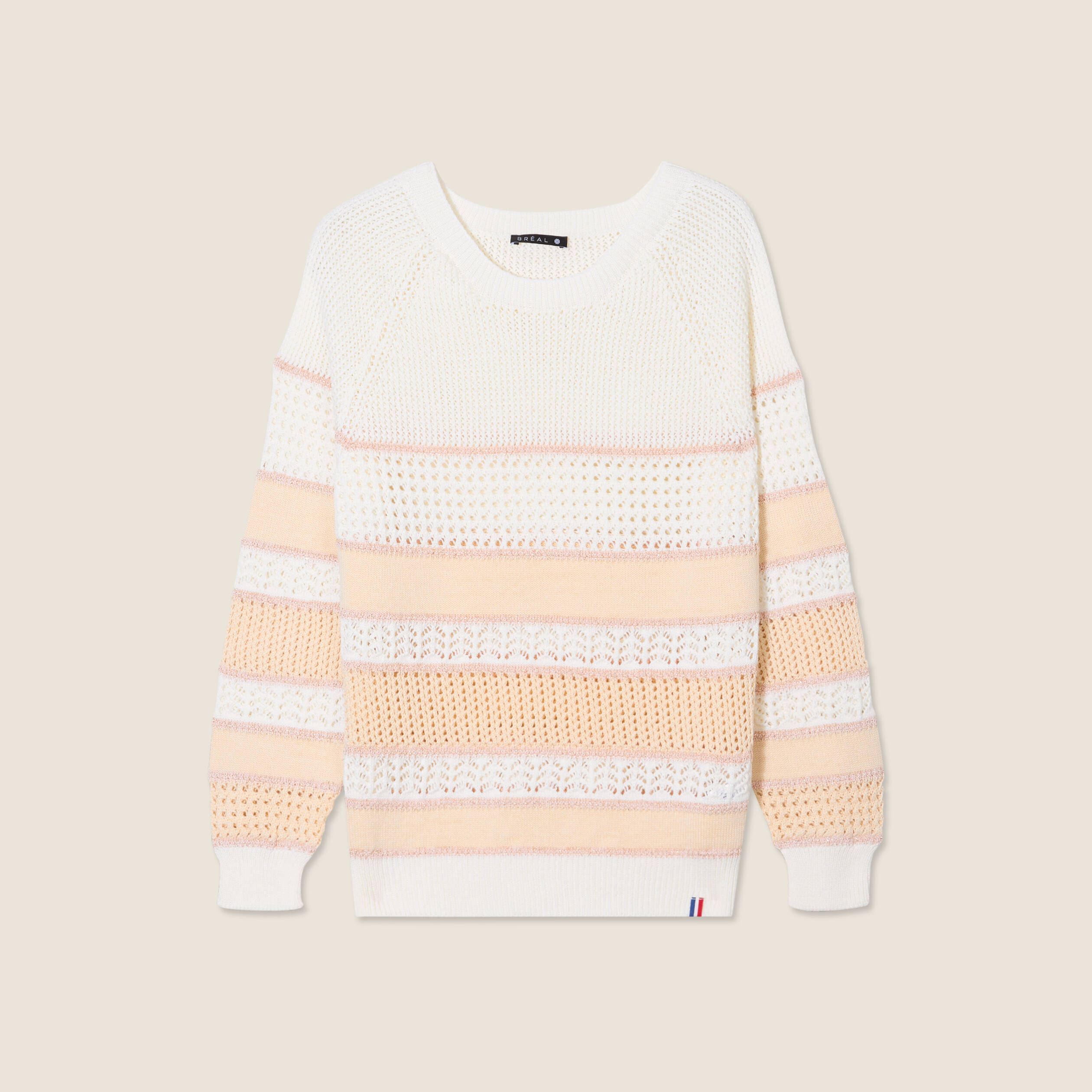 Pull manches longues beige femme