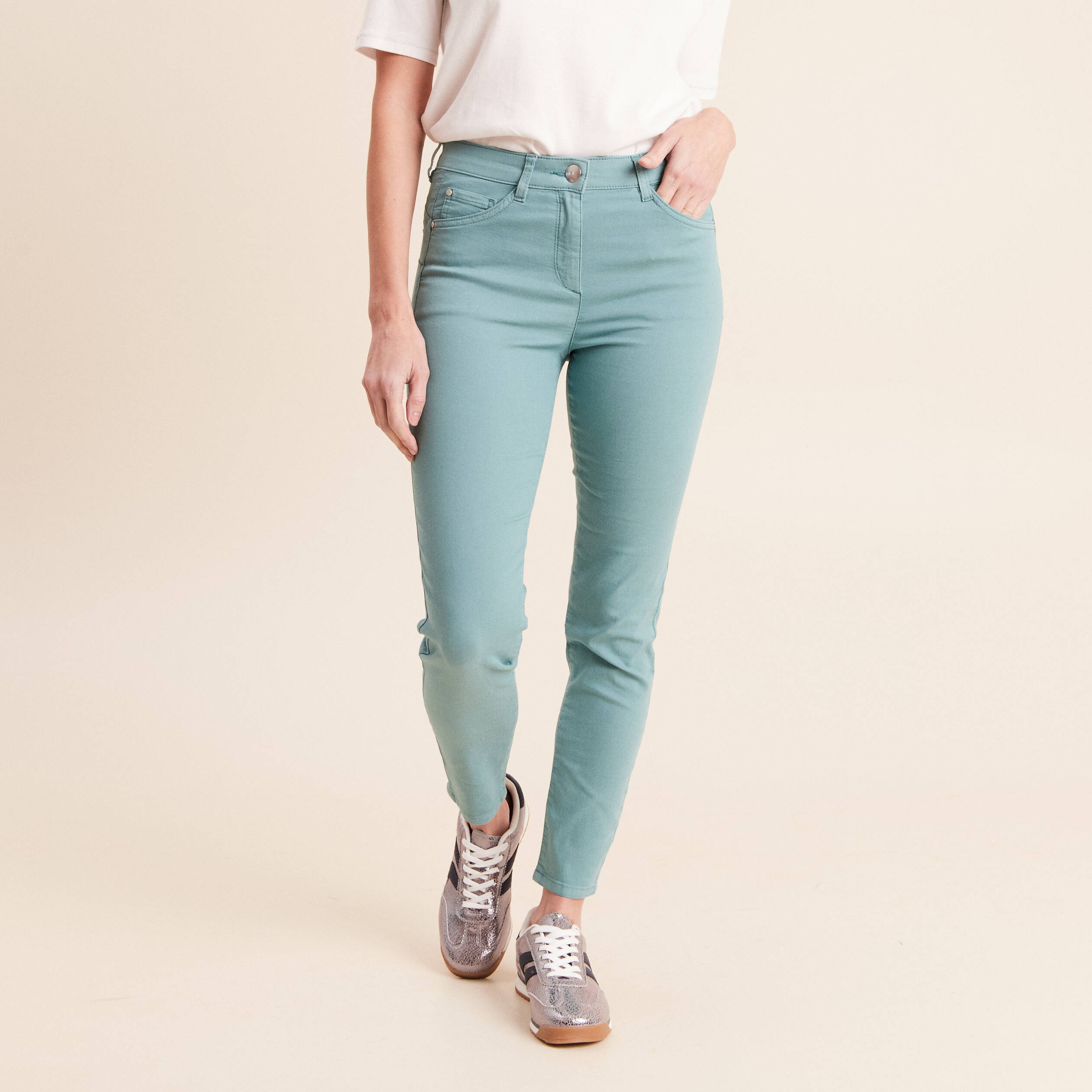 Pantalon magique Le L&eacute;ger coupe ajust&eacute;e bleu turquoise femme