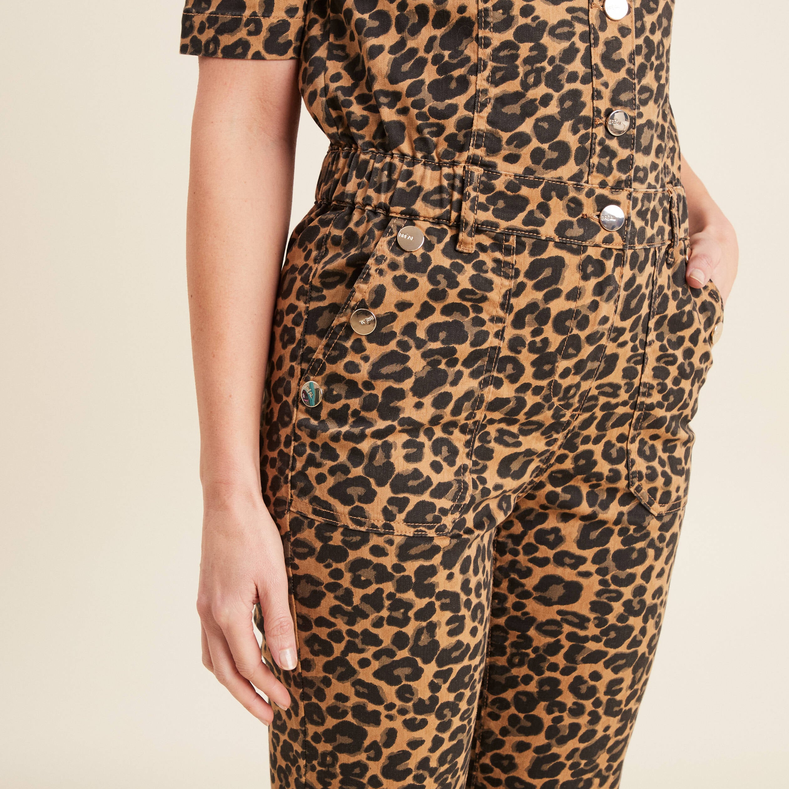Combinaison pantalon &agrave; pont marron femme