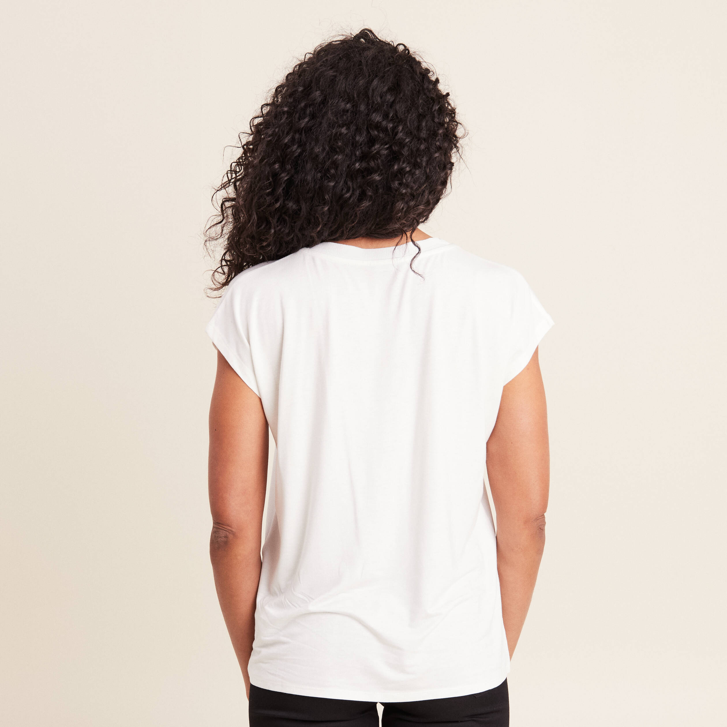 T-shirt manches courtes ecru femme