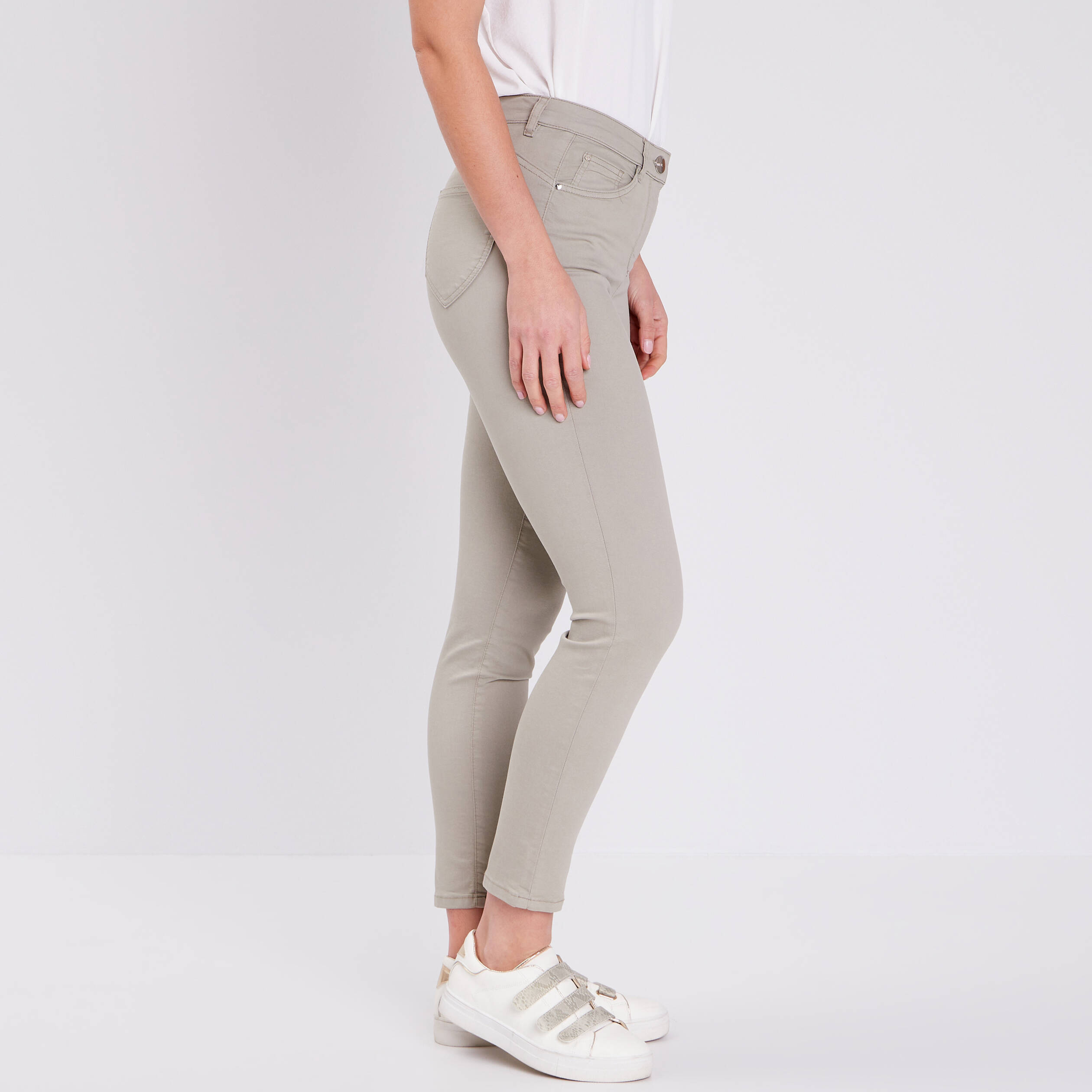 Pantalon léger taille standard 7/8ème vert clair femme