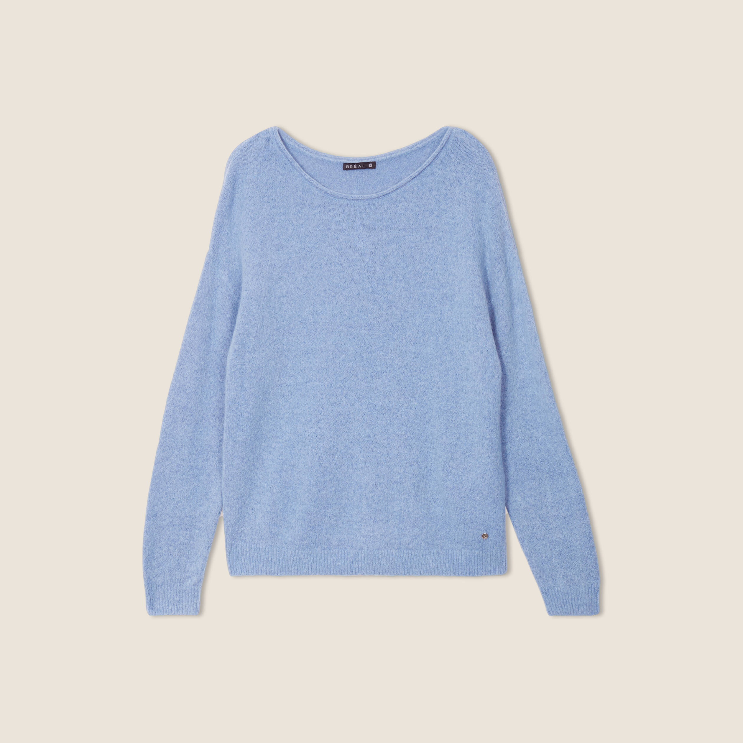 Pull manches longues bleu ciel femme