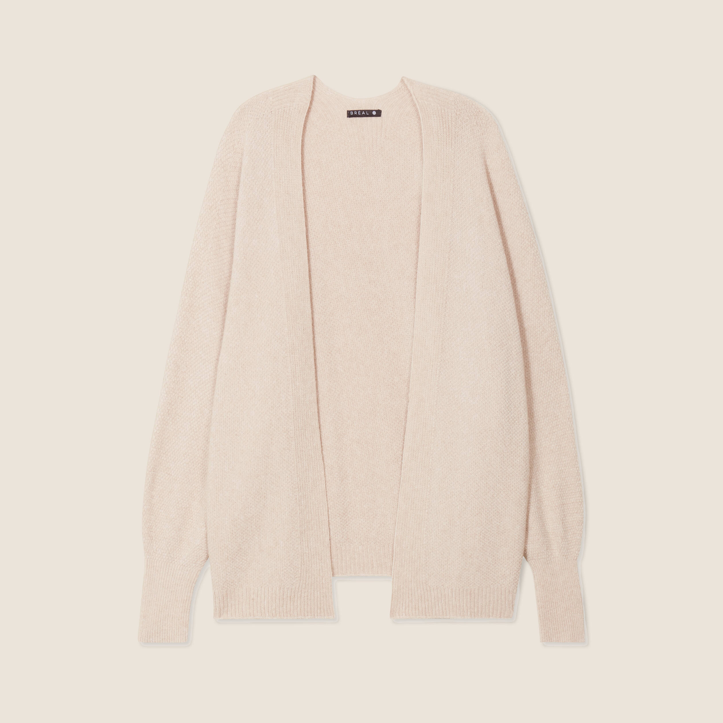 Gilet manches longues creme femme