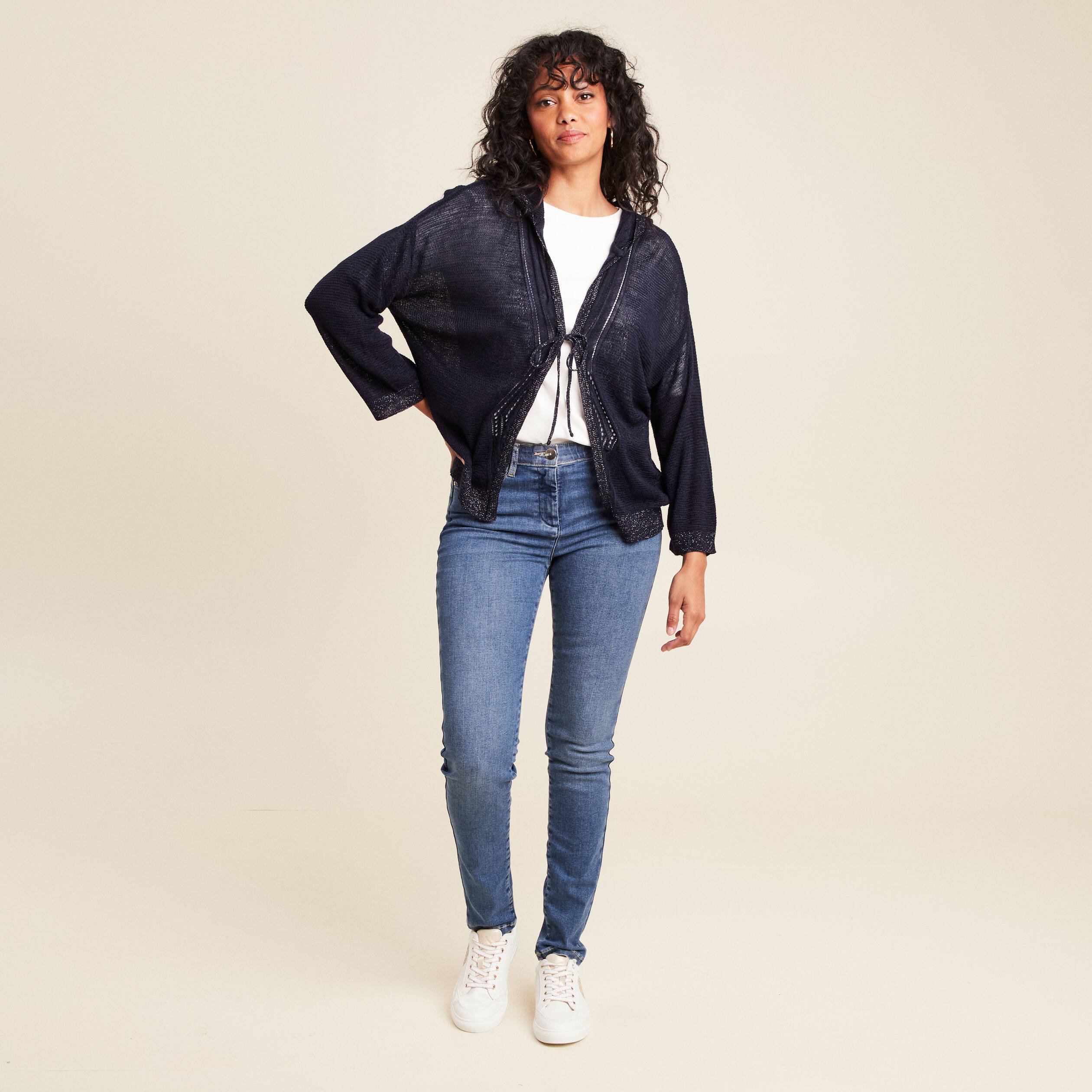 jean magique ajuste taille standard denim double stone femme Jean magique ajusté taille standard denim double stone femme
