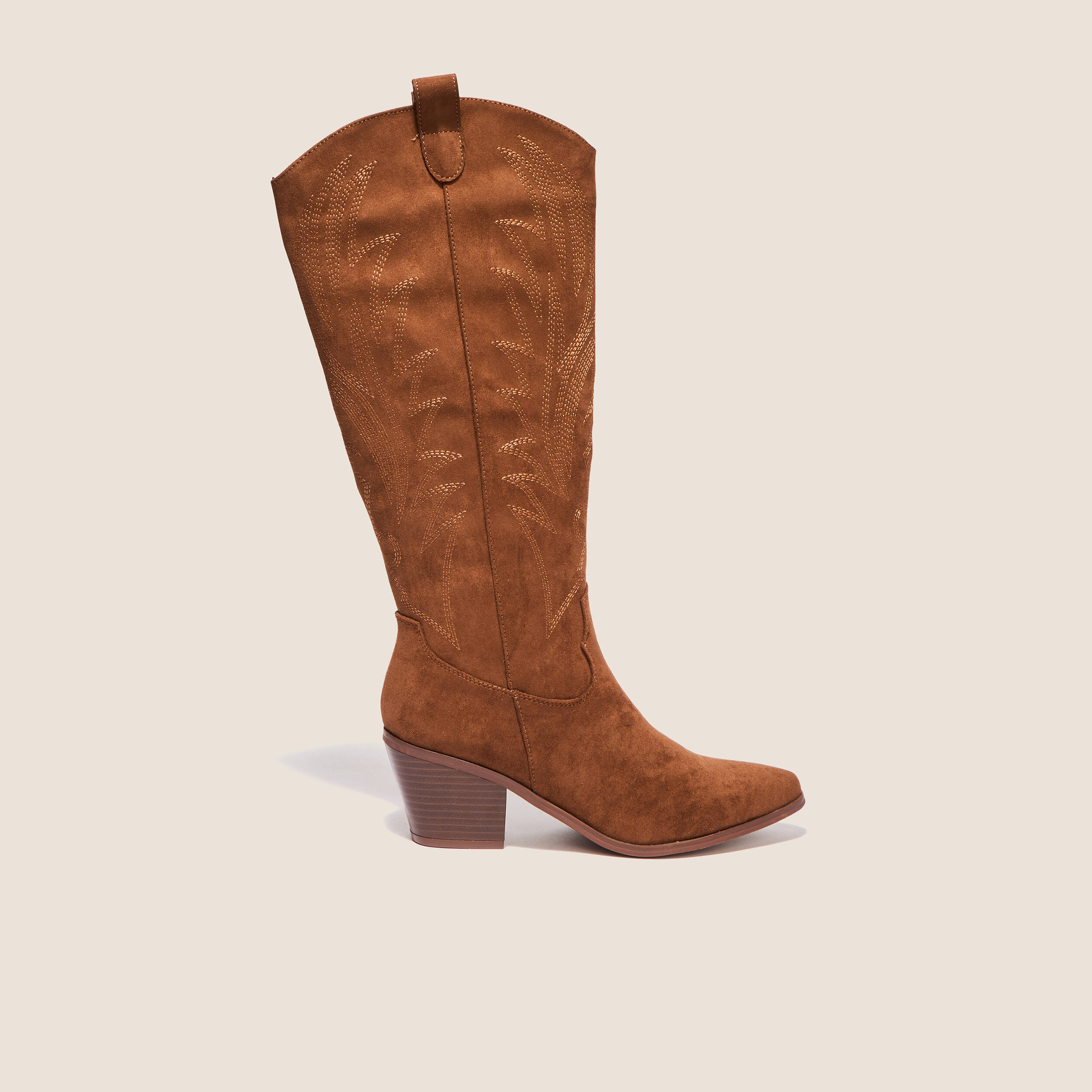 Bottes western brod&eacute;es marron femme